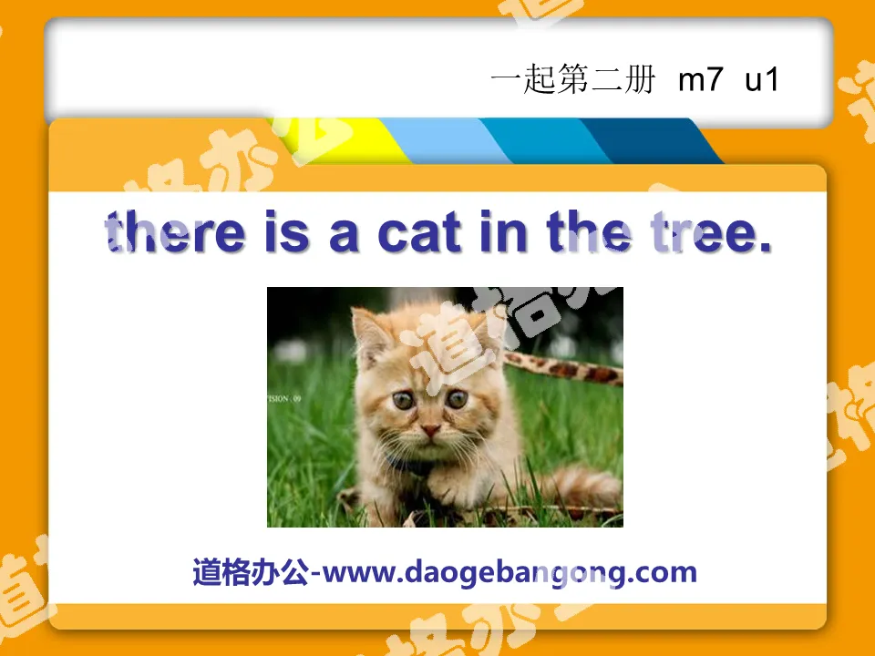 "There is a cat in the tree" PPT courseware