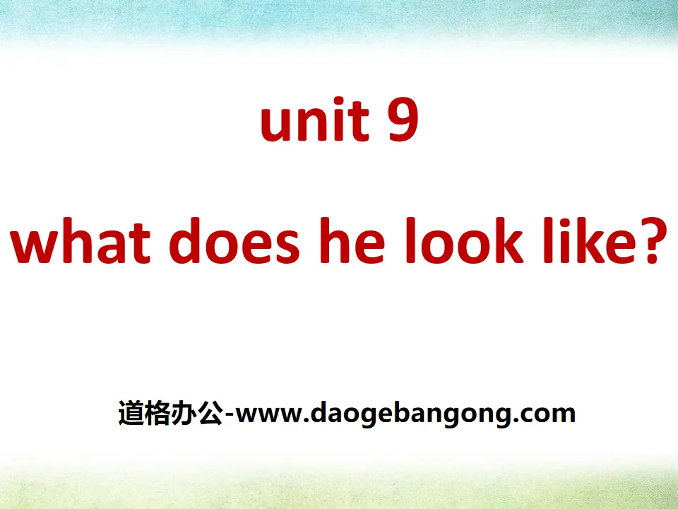 "What does he look like?" PPT courseware 8