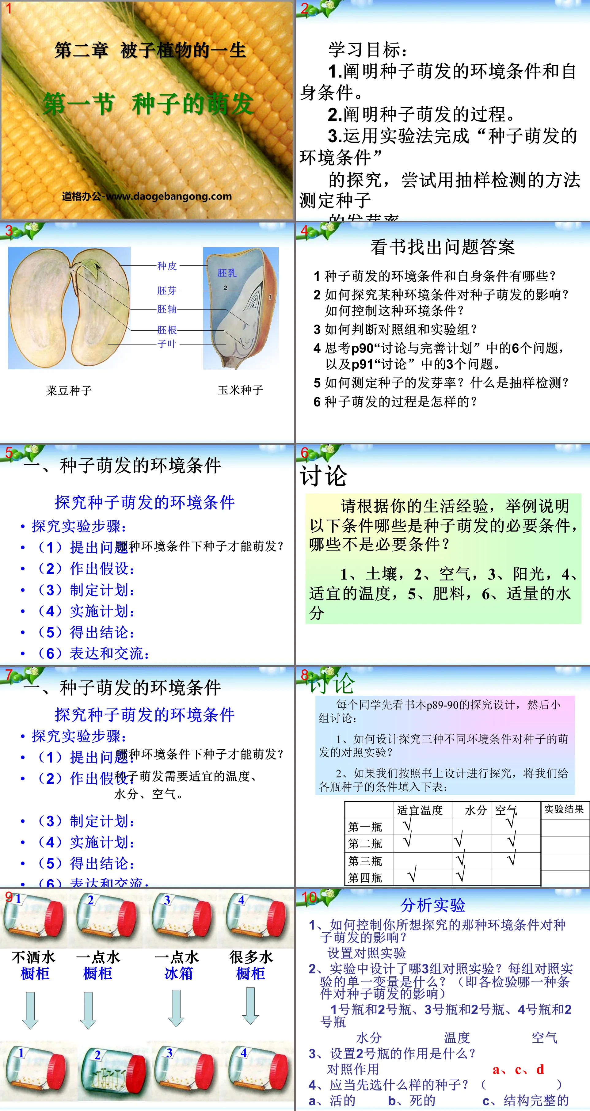 《種子的萌發》被子植物的一生PPT課程4