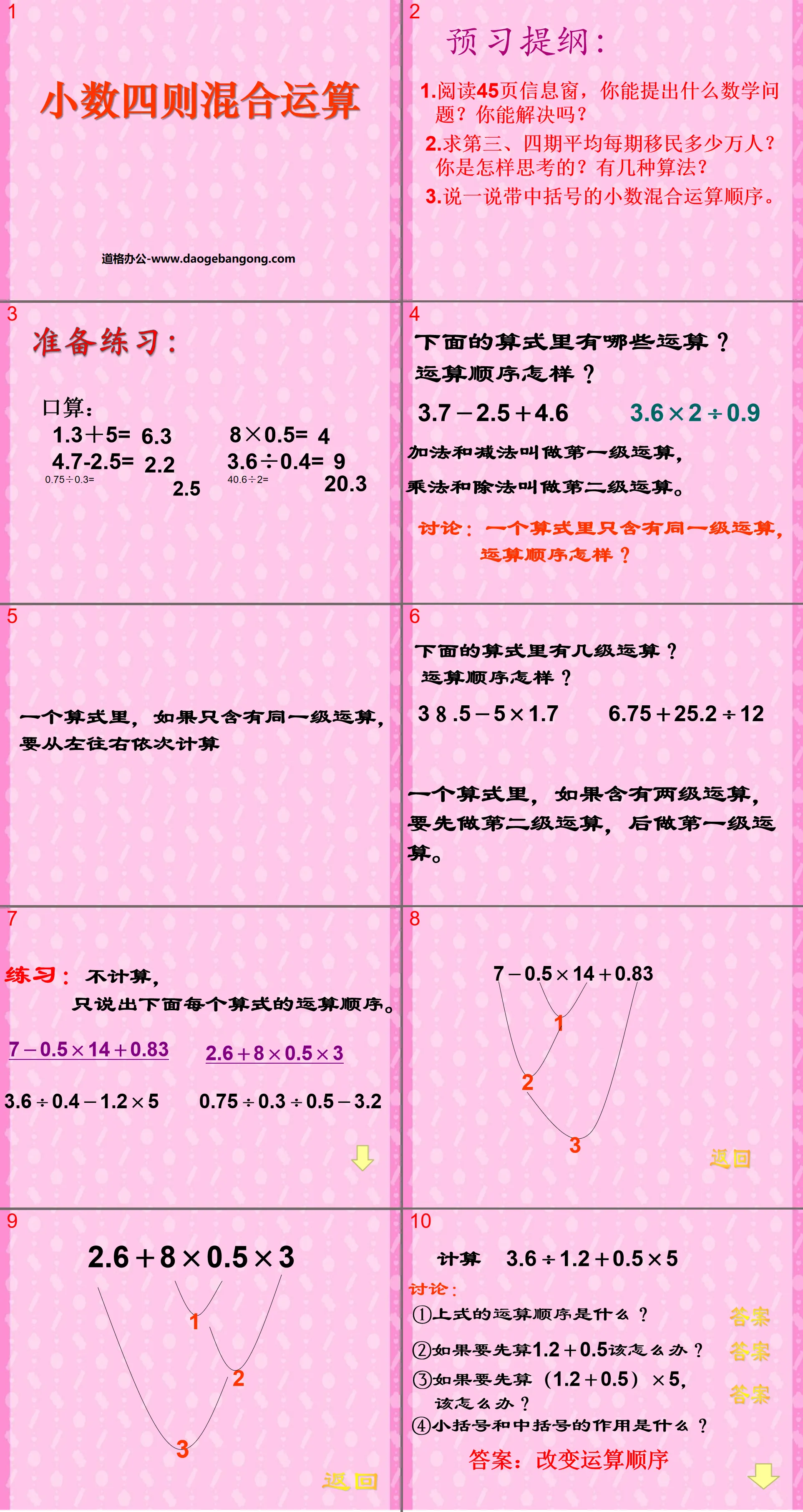 《小数四则混合运算》PPT课件
