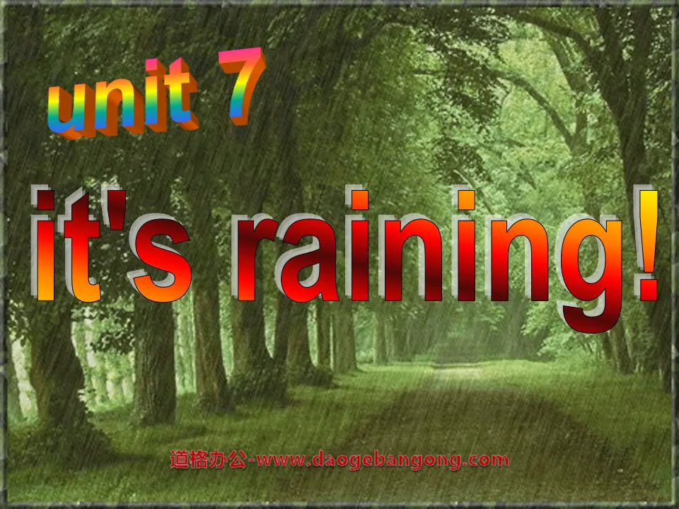 "It’s raining" PPT courseware 2