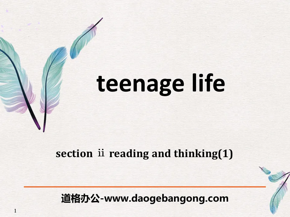 "Teenage Life" Reading and Thinking PPT