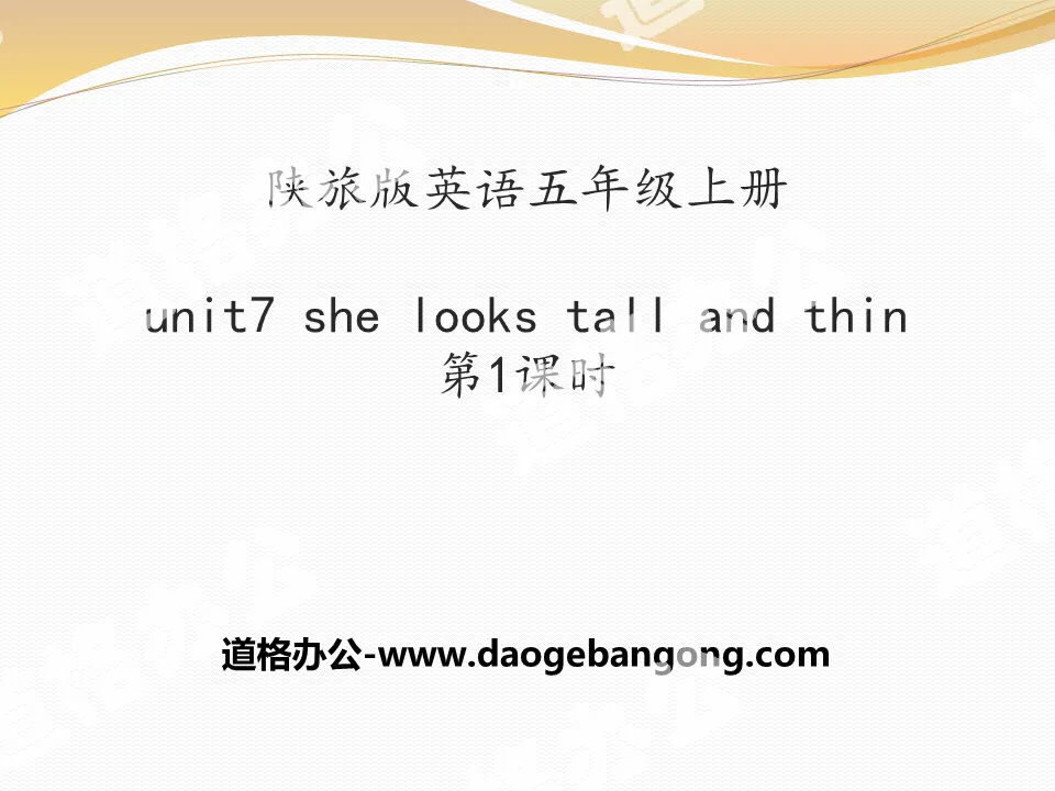 "She Looks Tall and Thin" PPT