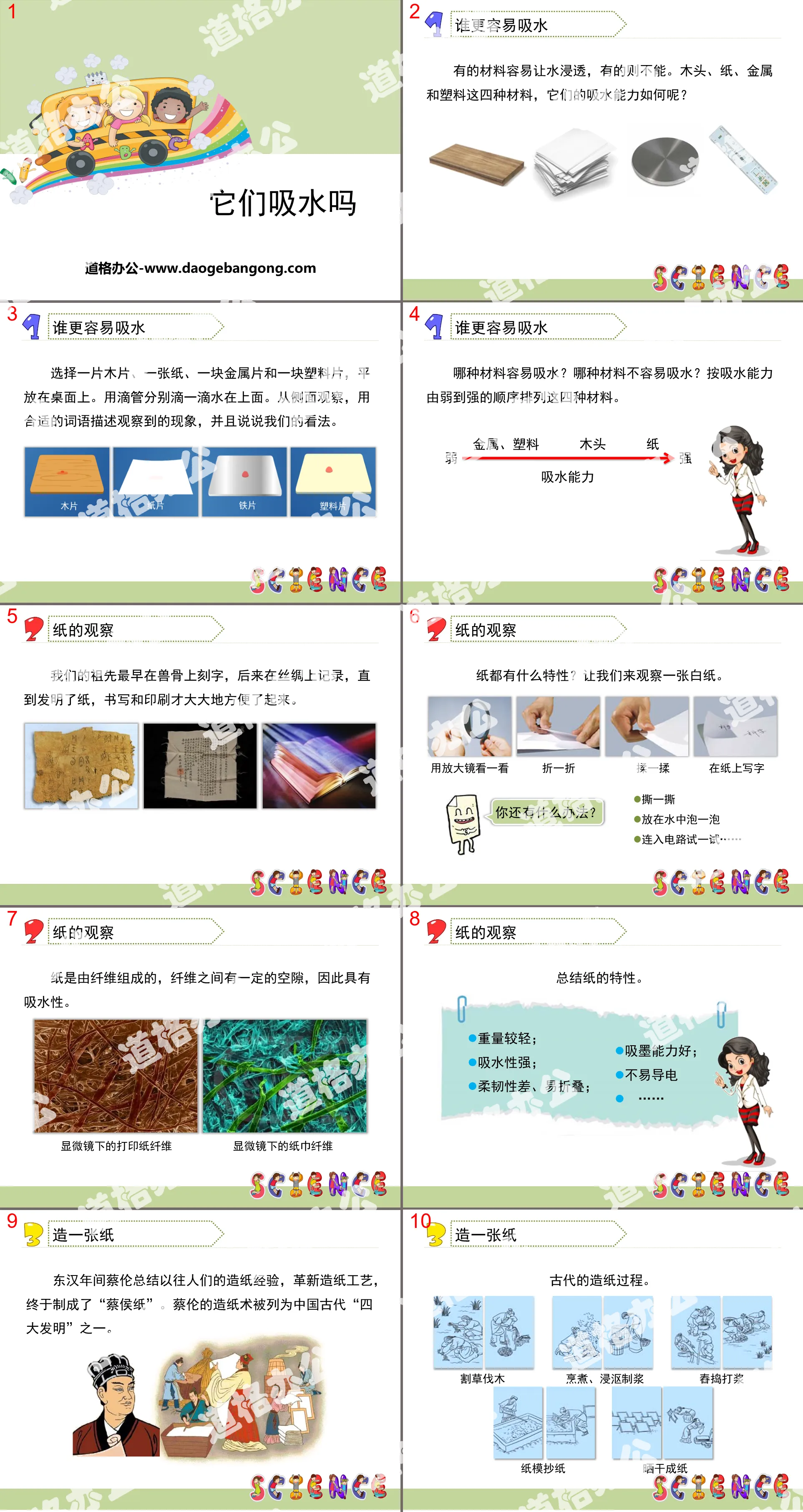 《它们吸水吗》我们周围的材料PPT