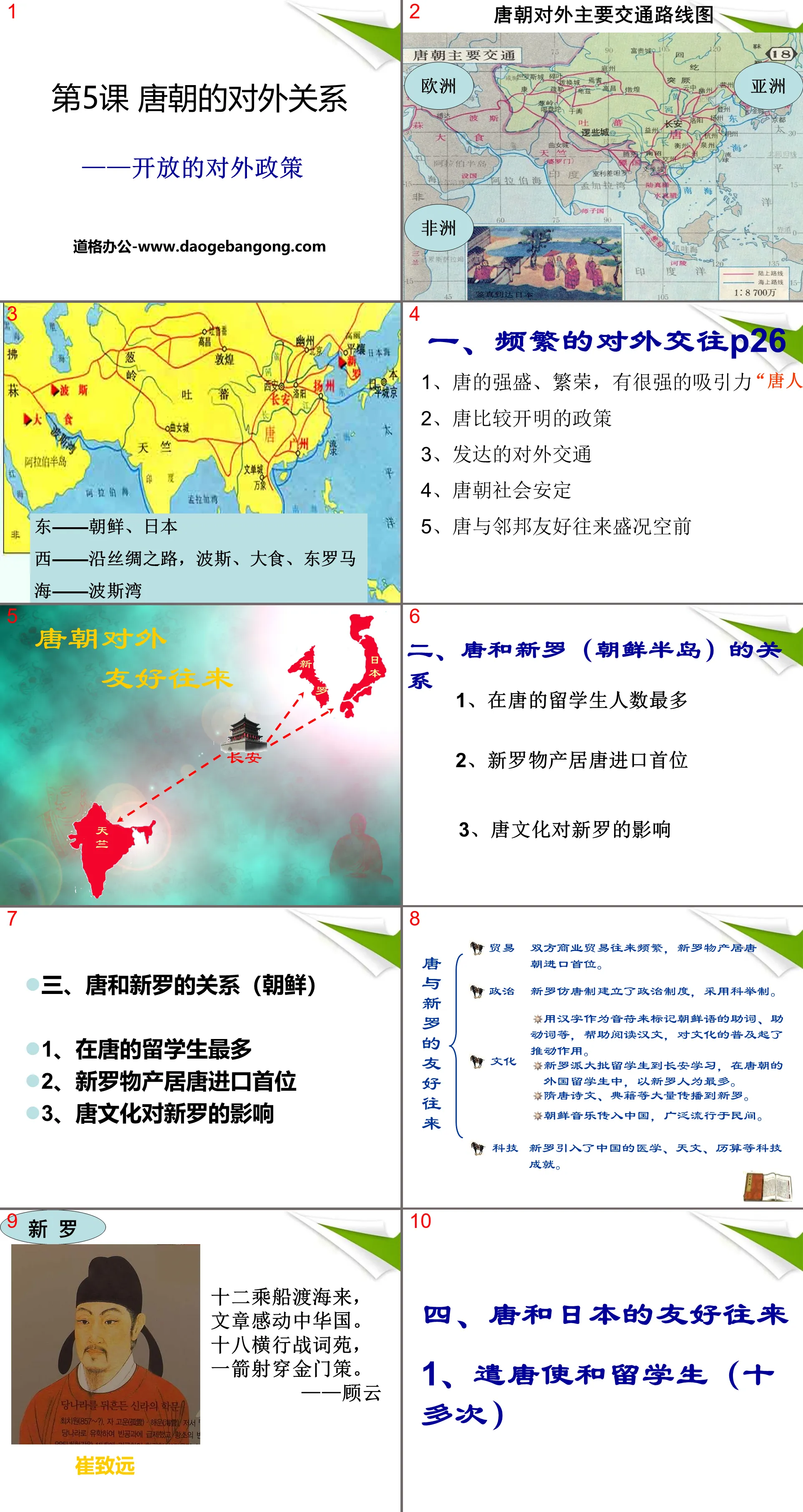 "The Foreign Relations of the Tang Dynasty" Prosperous and Open Society - Sui and Tang Dynasties PPT Courseware 2