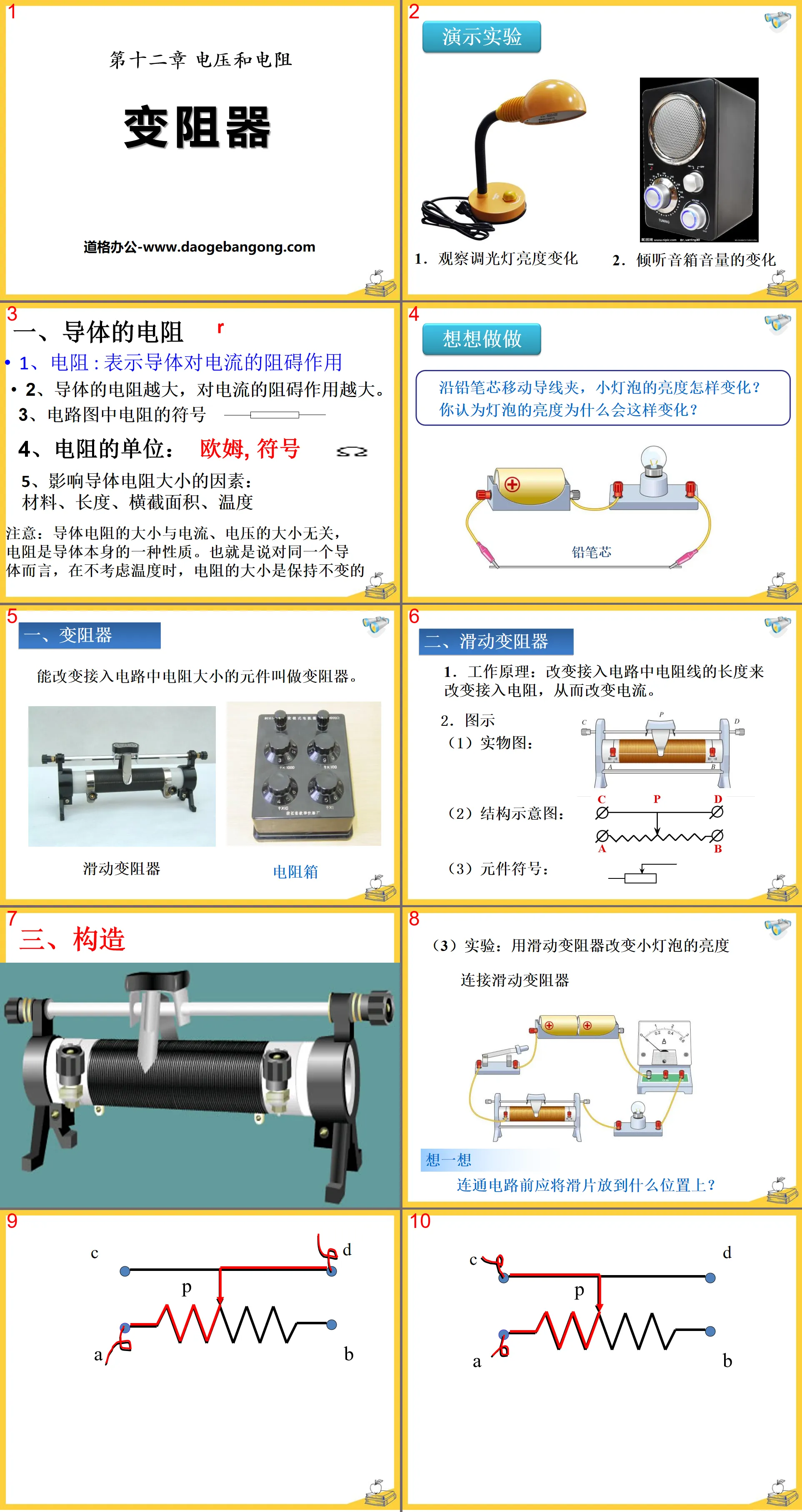 "Rheostats" Voltage and Resistance PPT Courseware 2