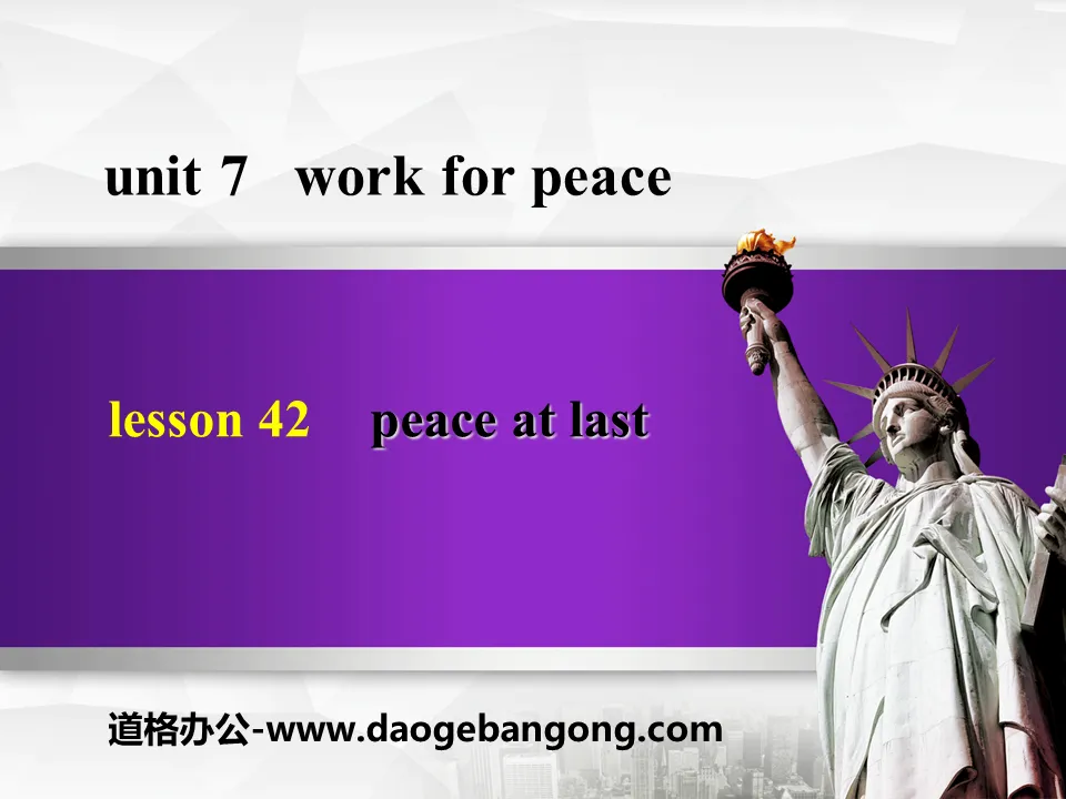 "Peace at Last" Work for Peace PPT download