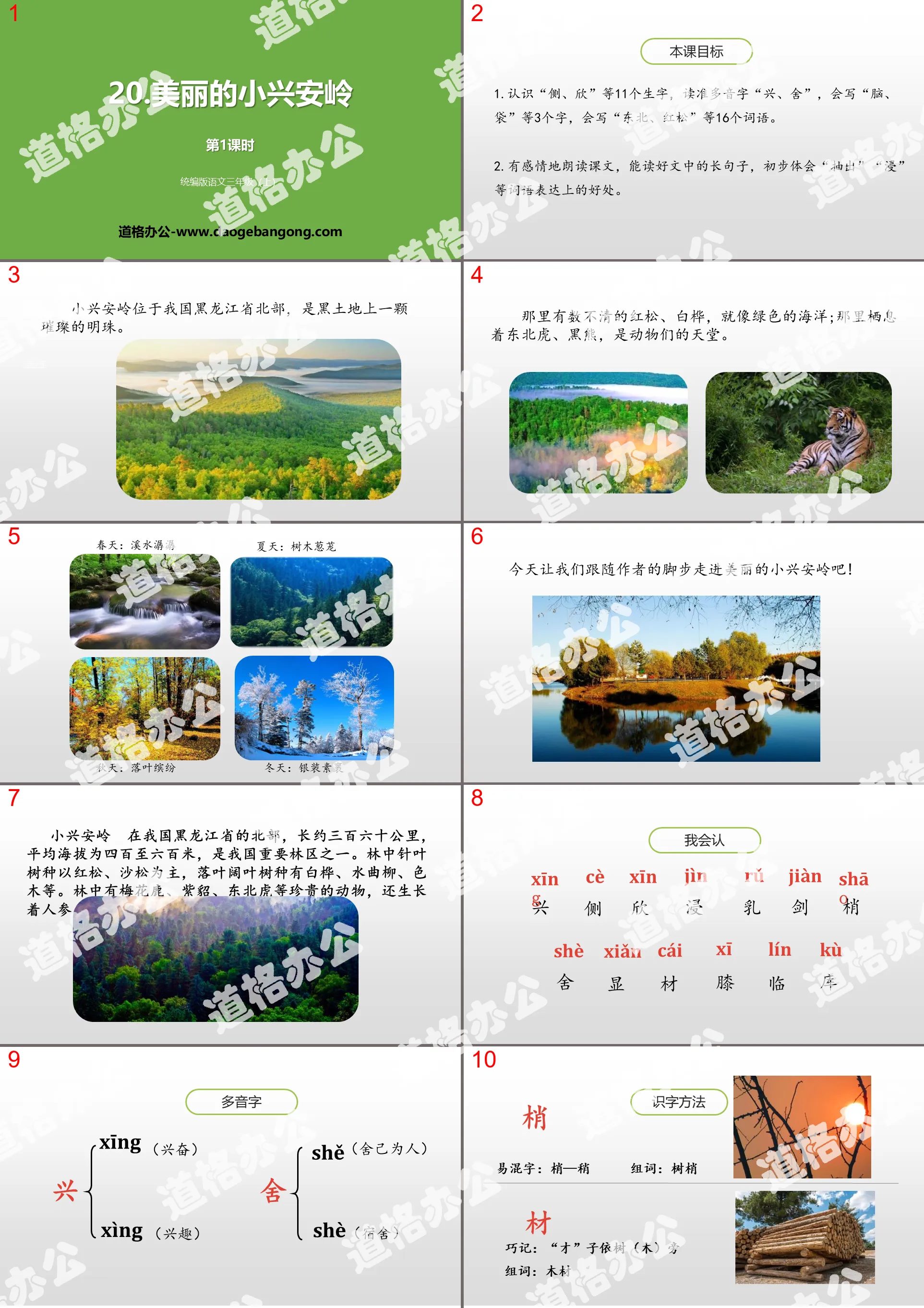 "Beautiful Xiaoxing'anling" PPT courseware (Lesson 1)