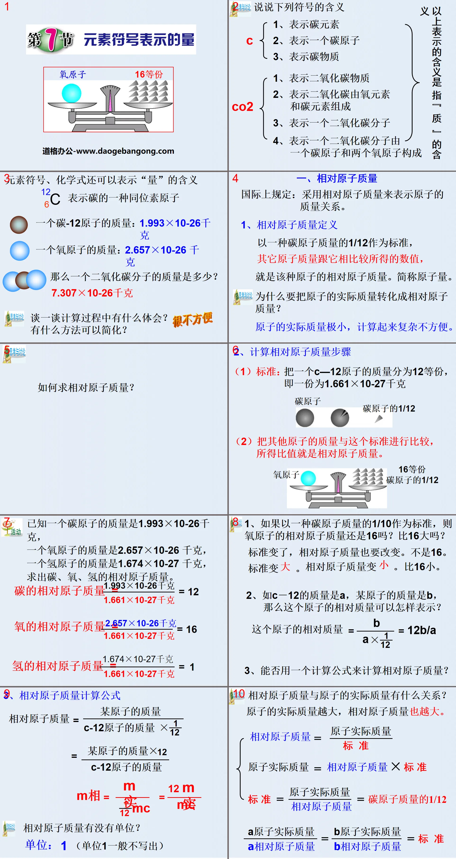 《元素符号表示的量》PPT
