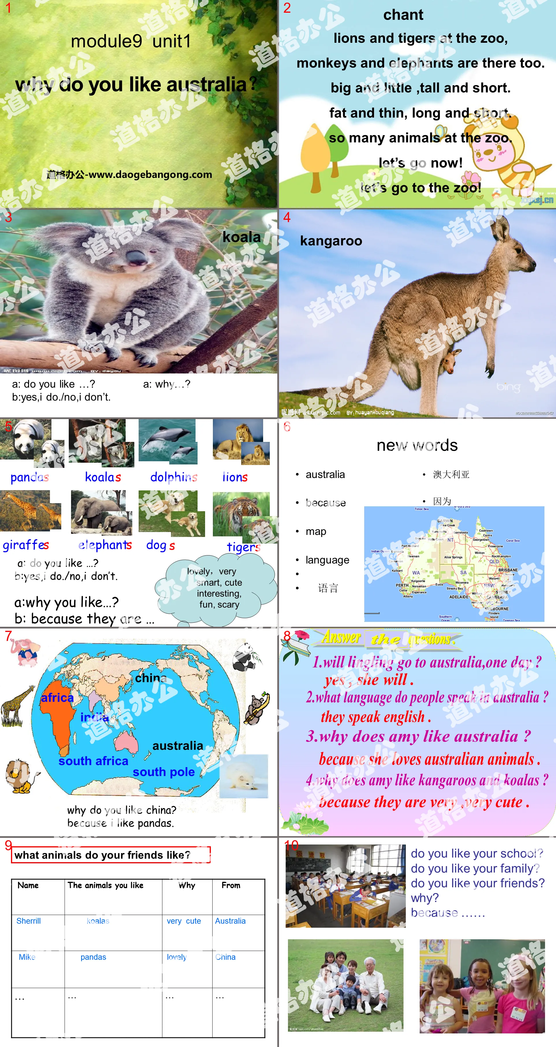 "Why do you like Australia?" PPT courseware