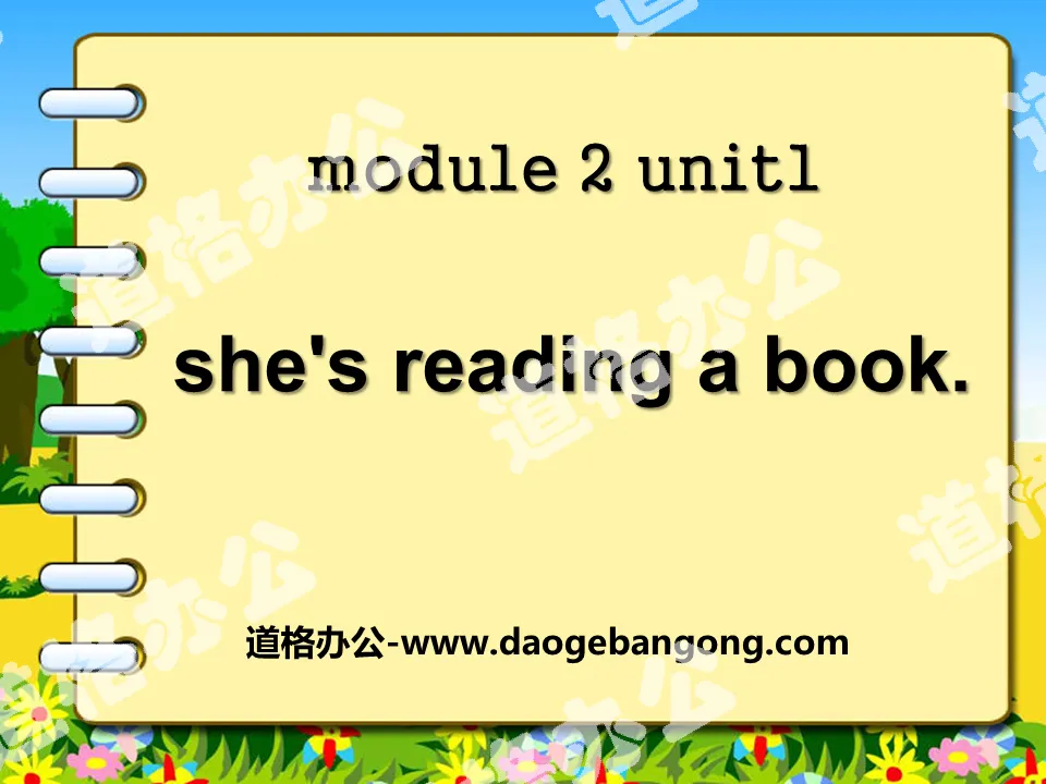 《She's reading a book》PPT课件

