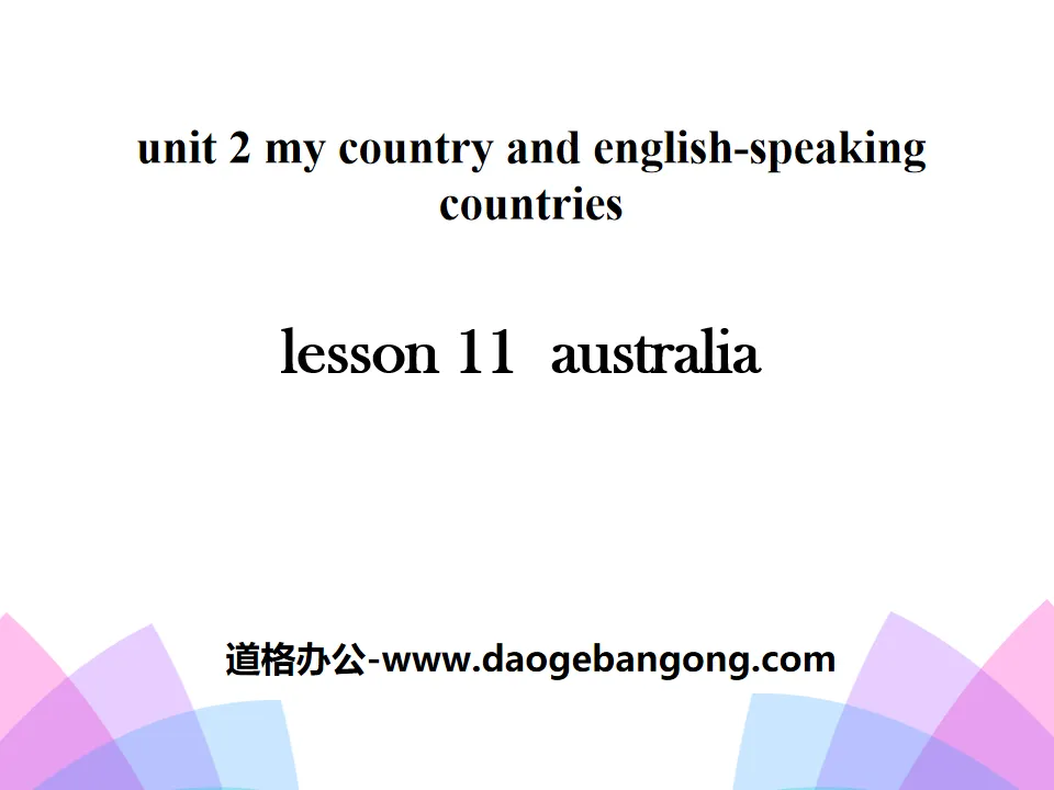 Présentation PowerPoint « Australie » Mon pays et les pays anglophones