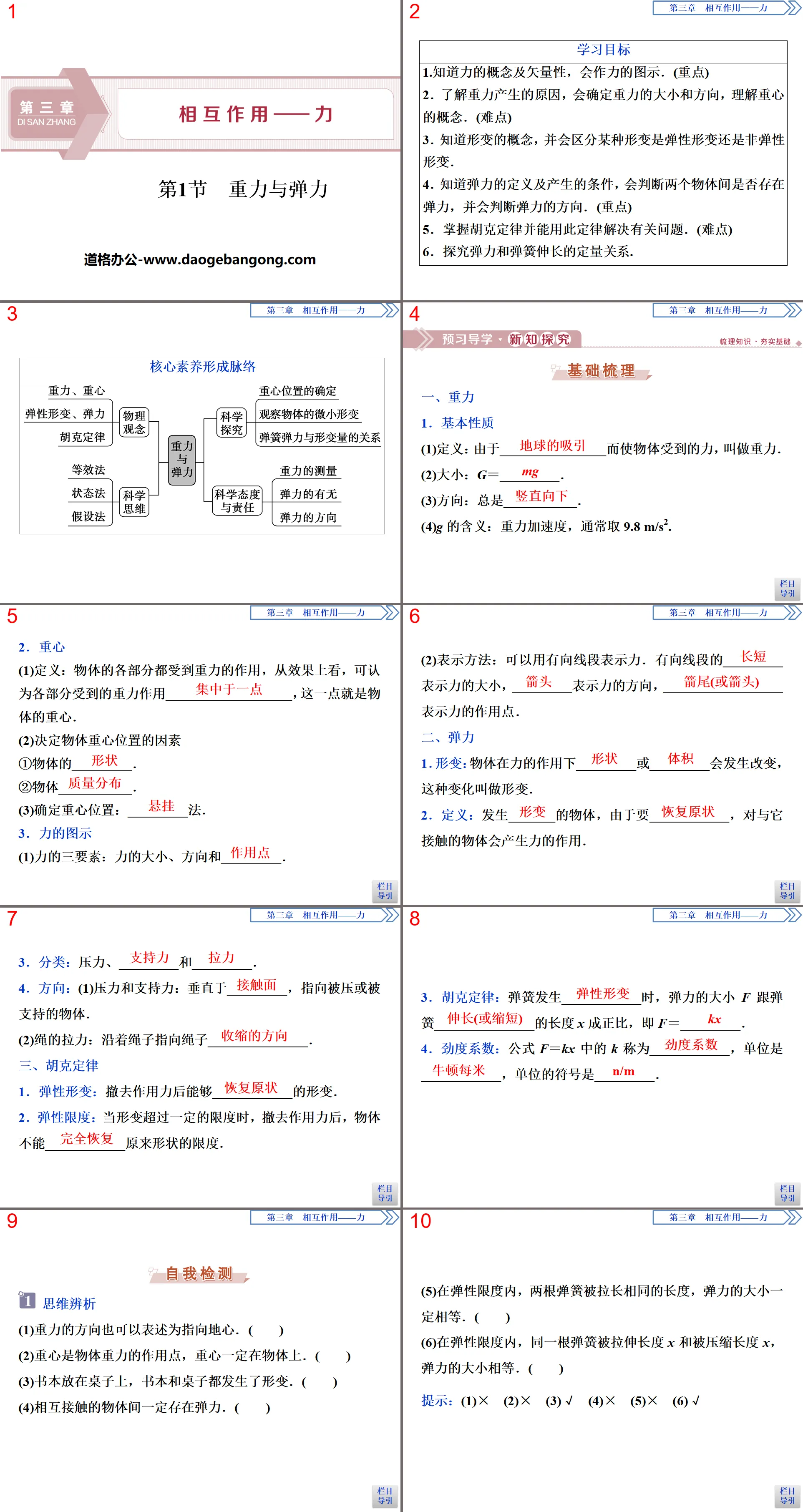 《重力與彈性》相互作用－力PPT課件