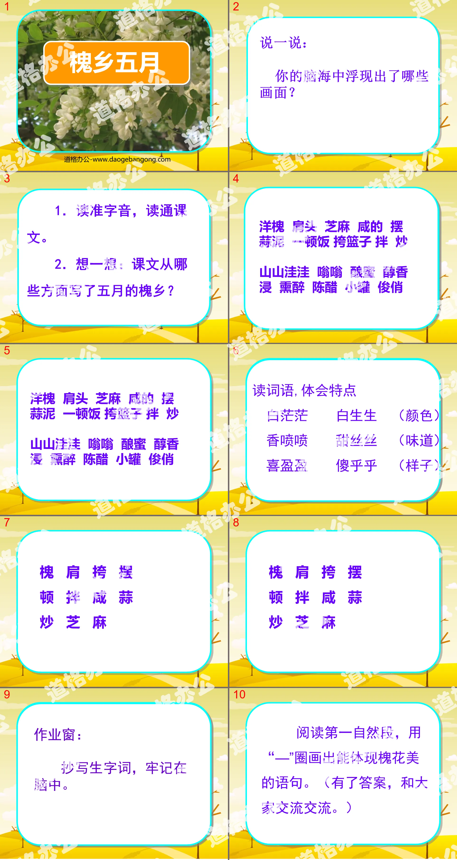 《槐鄉五月》PPT課件3