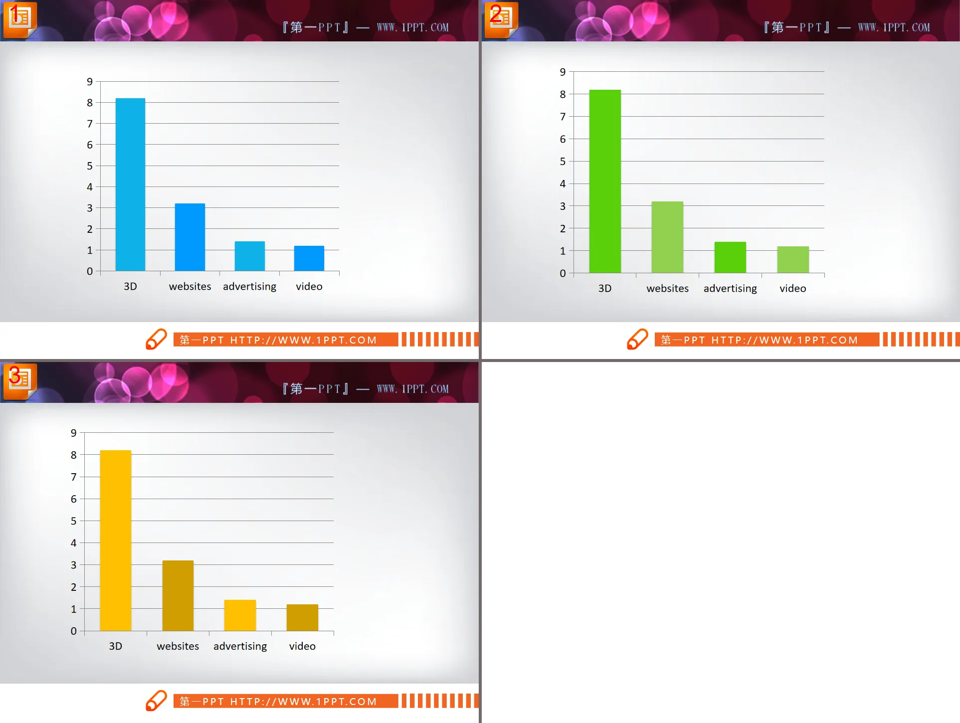 A set of 3D three-dimensional PPT histogram material download