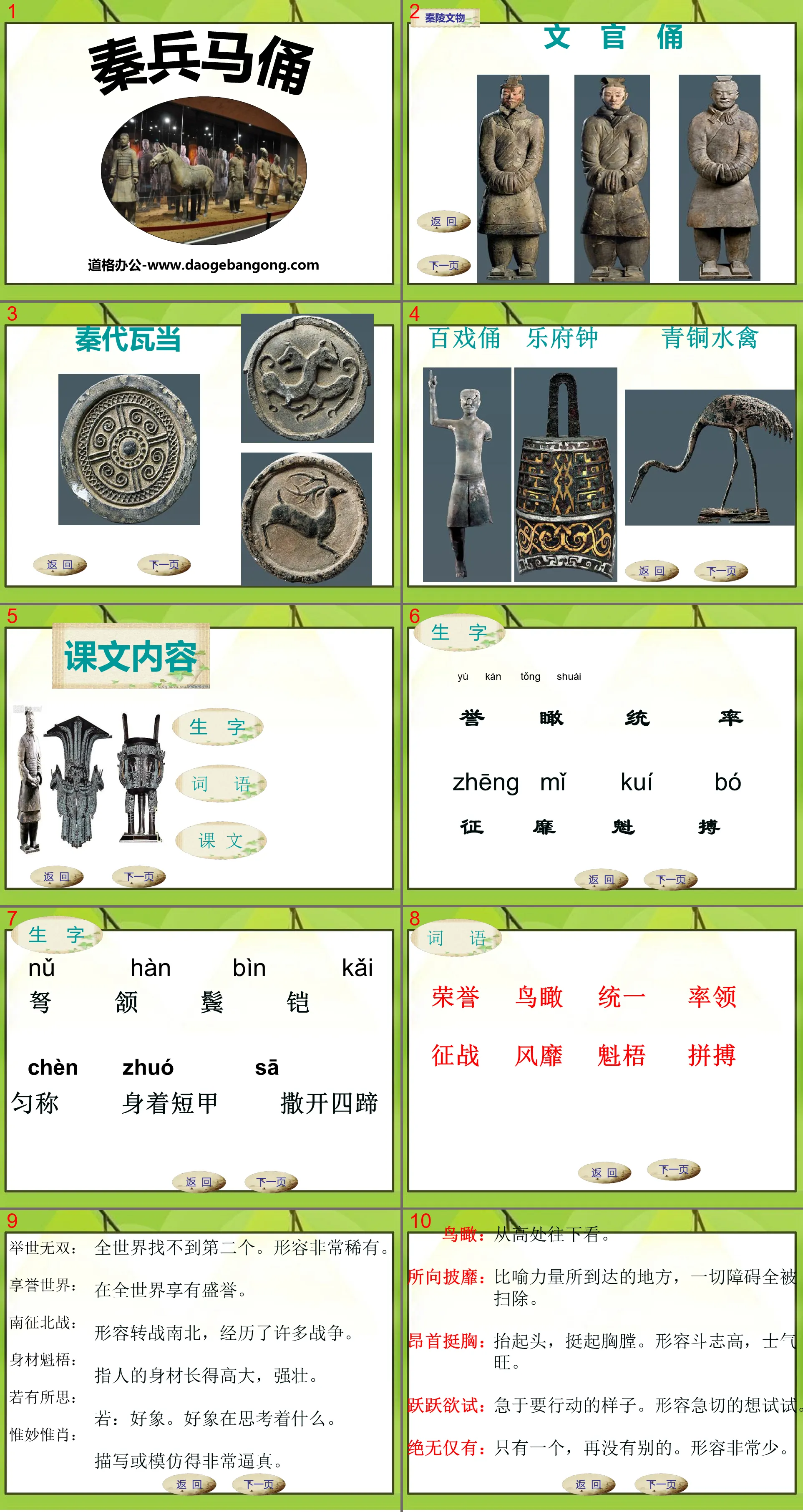 "Qin Terracotta Warriors and Horses" PPT courseware 7
