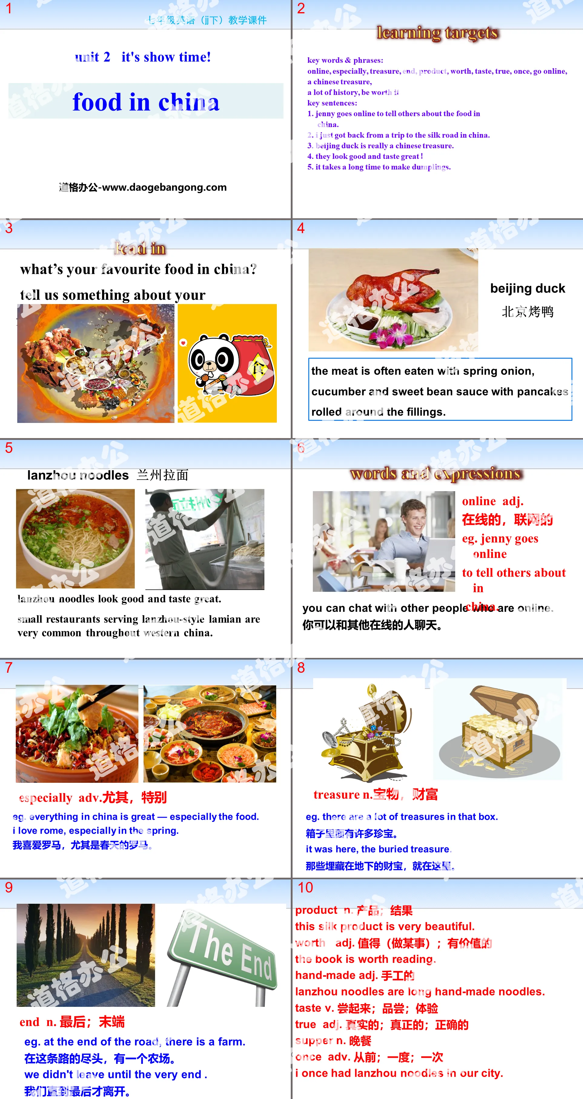 "Food in China" It's Show Time! PPT teaching courseware