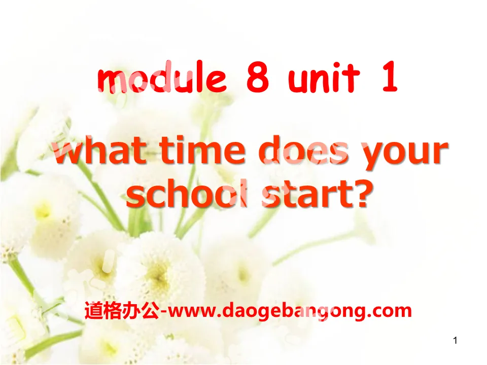 "What time does your school start?" PPT courseware