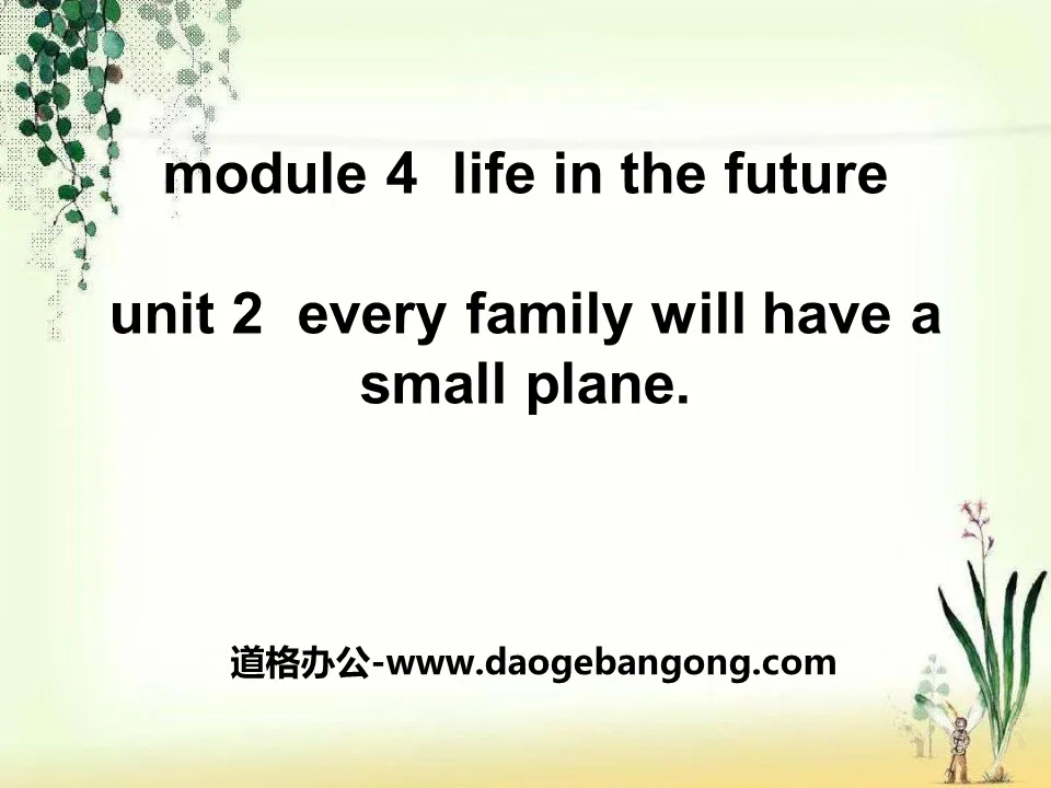 《Every family will have a small plane》Life in the future PPT课件2