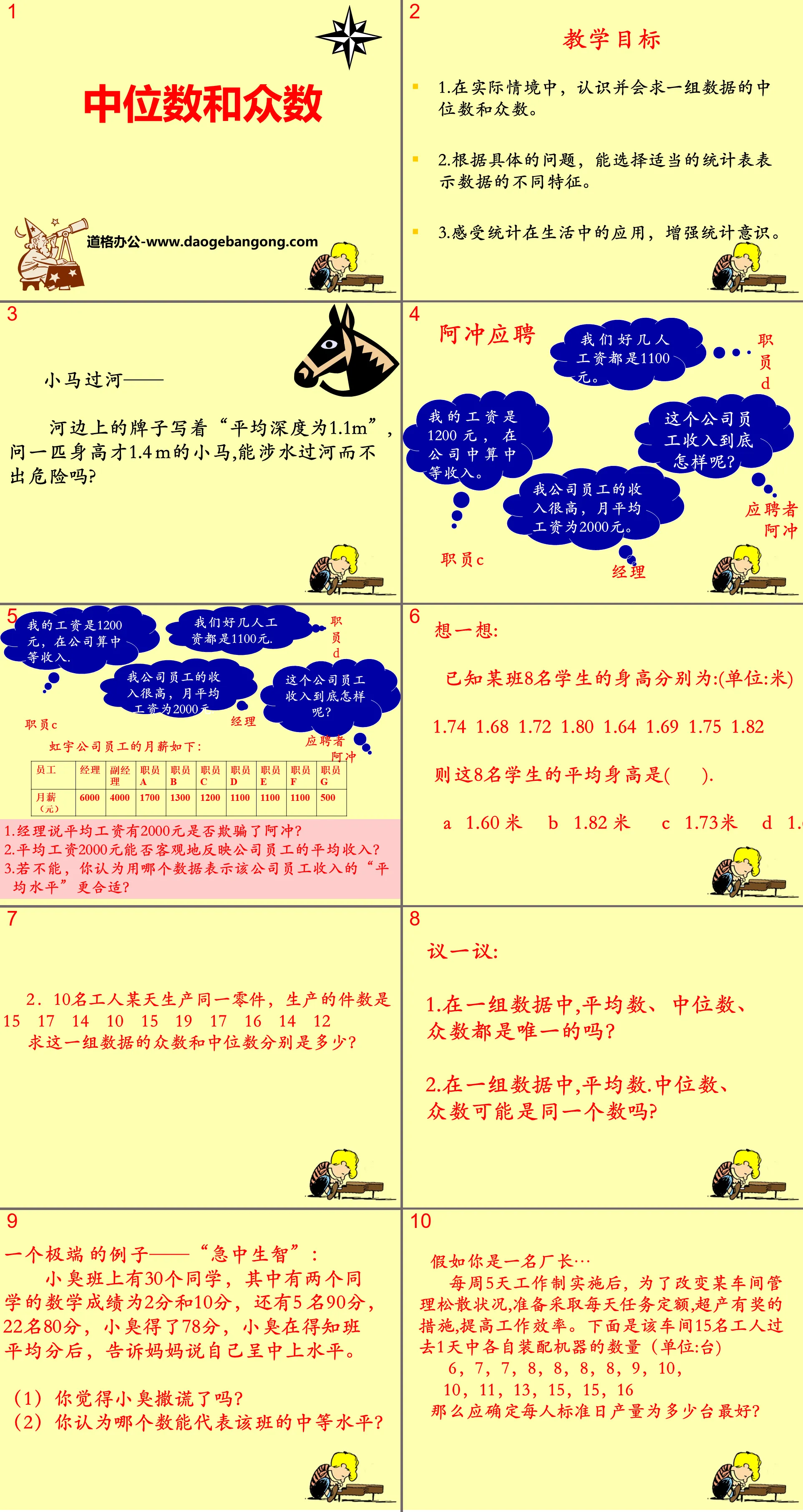 《中位數與眾數》PPT