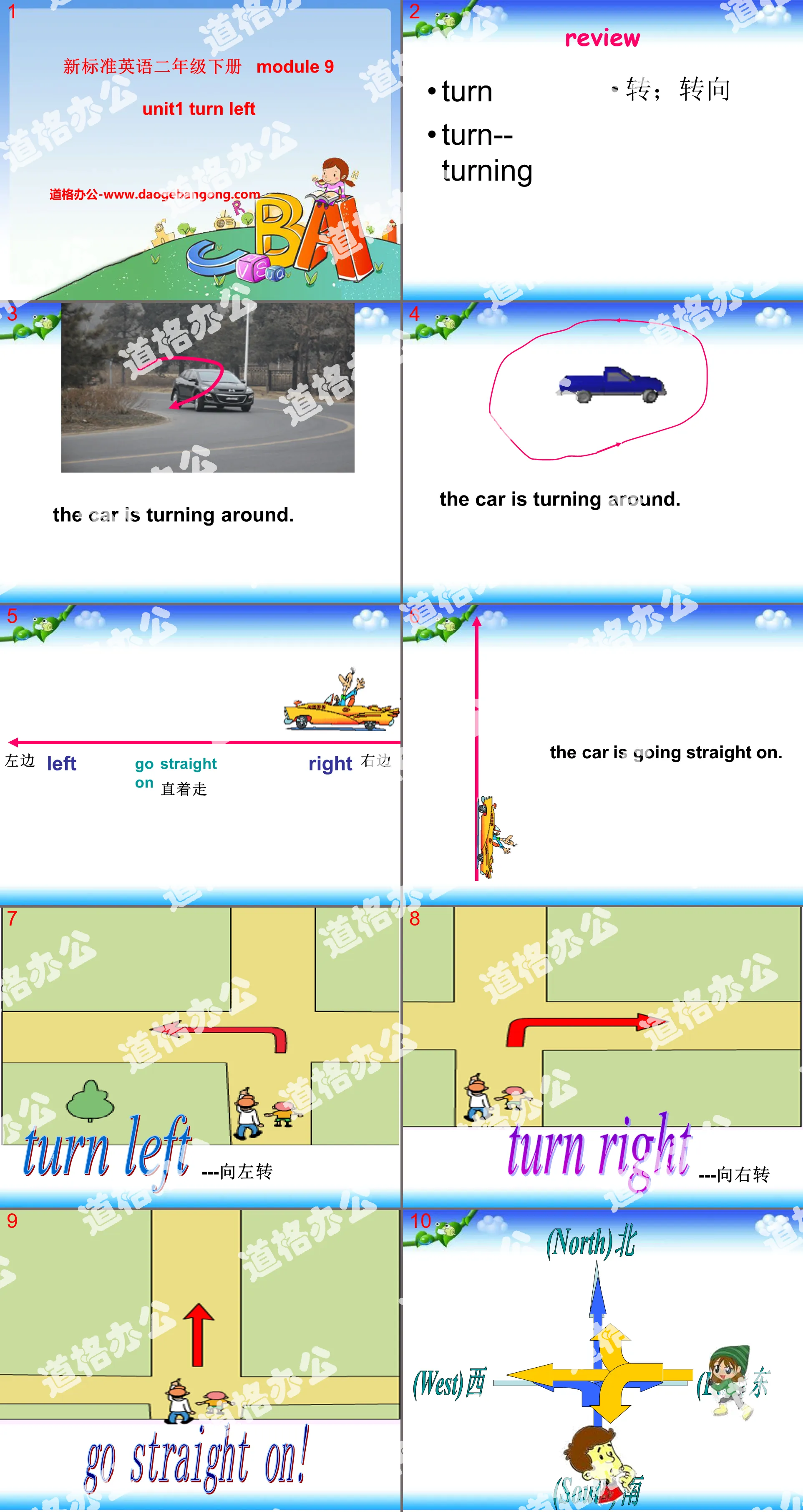 "Turn left" PPT courseware 2