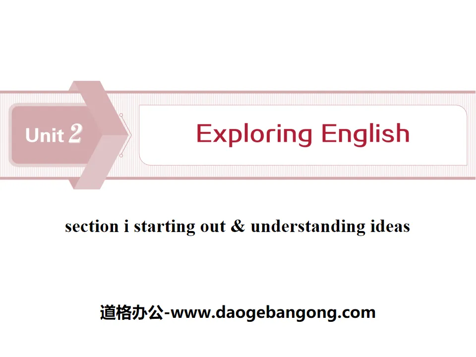 Section "Explorer l'anglais" Ⅰ Téléchargement PPT