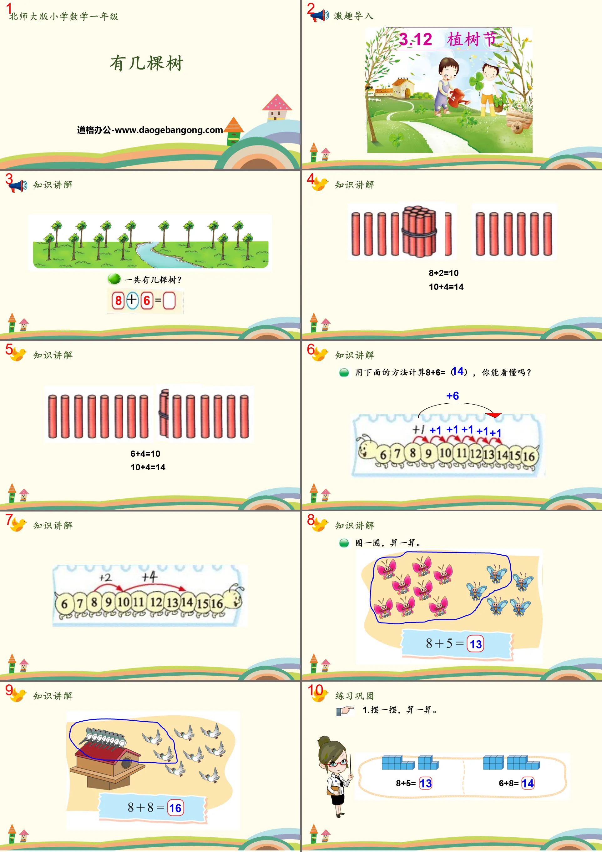 "How Many Trees" Addition and Subtraction PPT Download