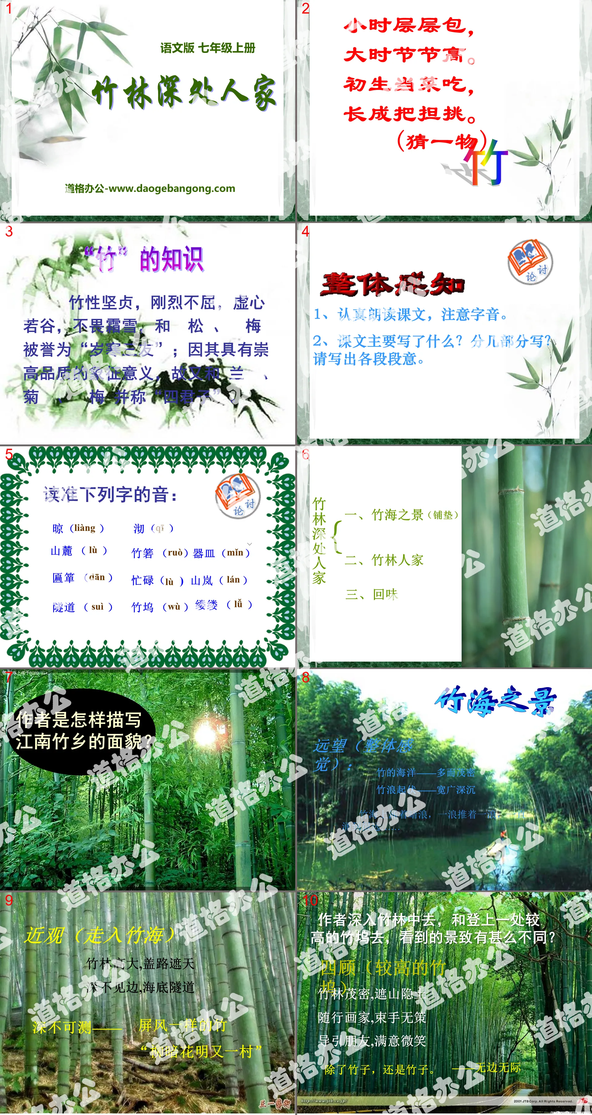 "The House Deep in the Bamboo Forest" PPT Courseware 2