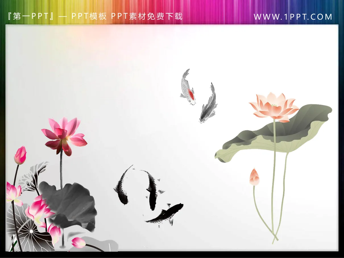 Ink lotus carp PPT material