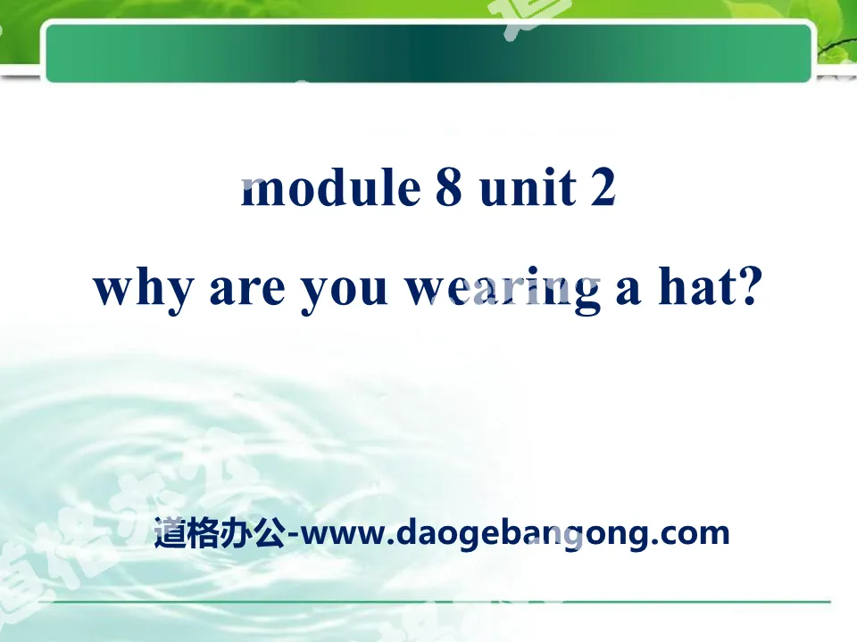 《Why are you wearing a hat?》PPT課件3