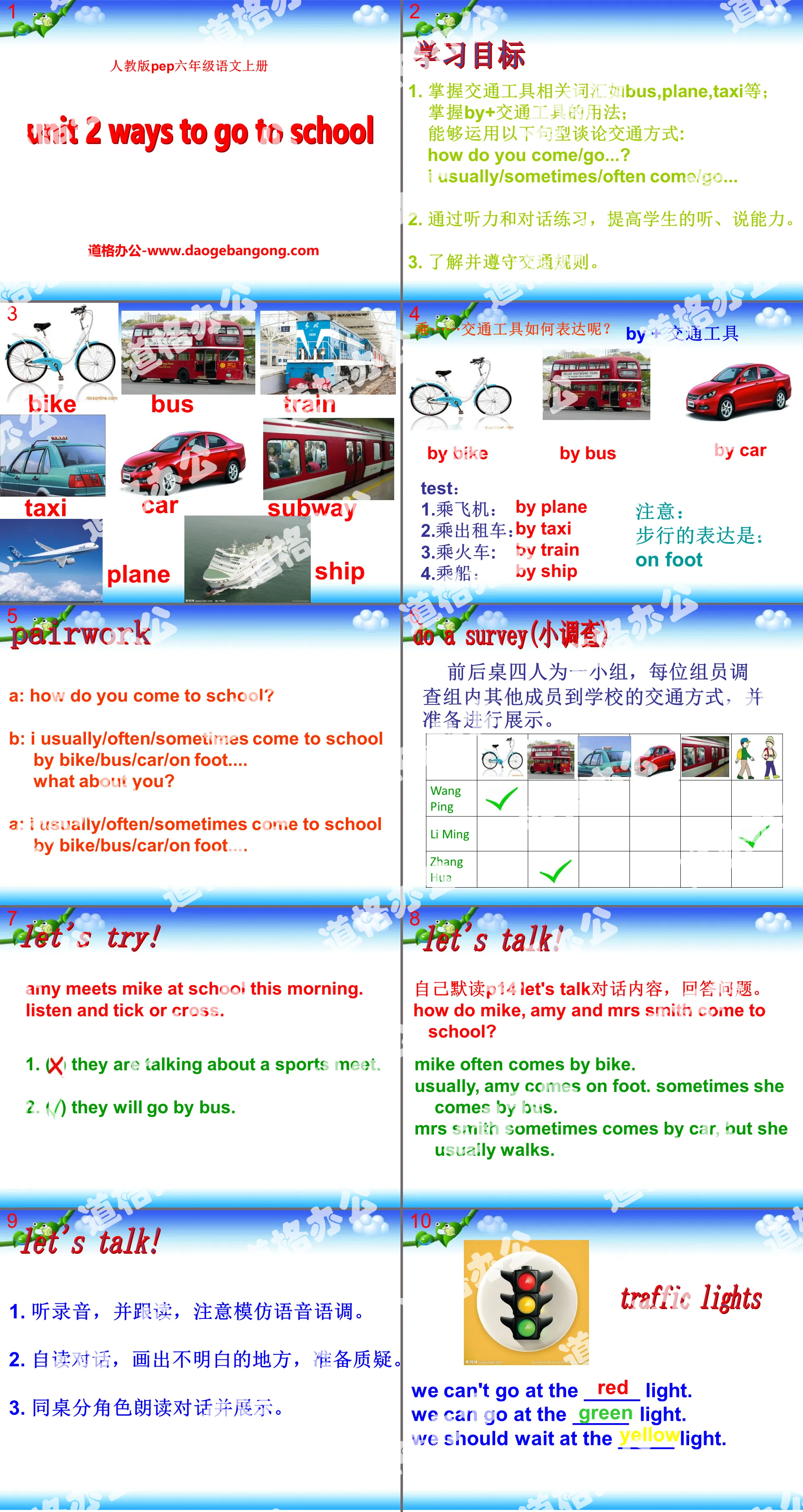 《Ways to go to school》PPT课件13
