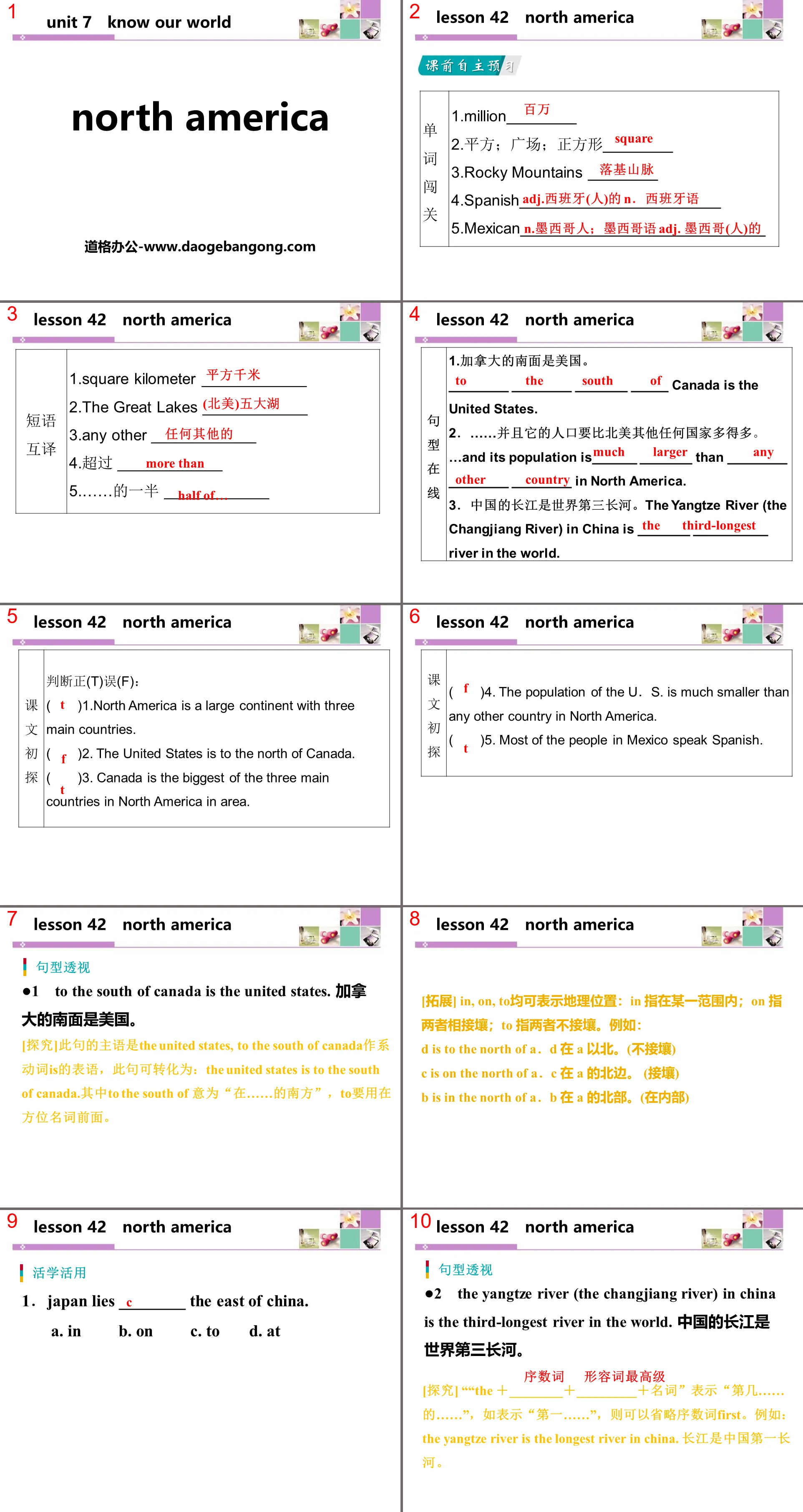 《North America》Know Our World PPT下载
