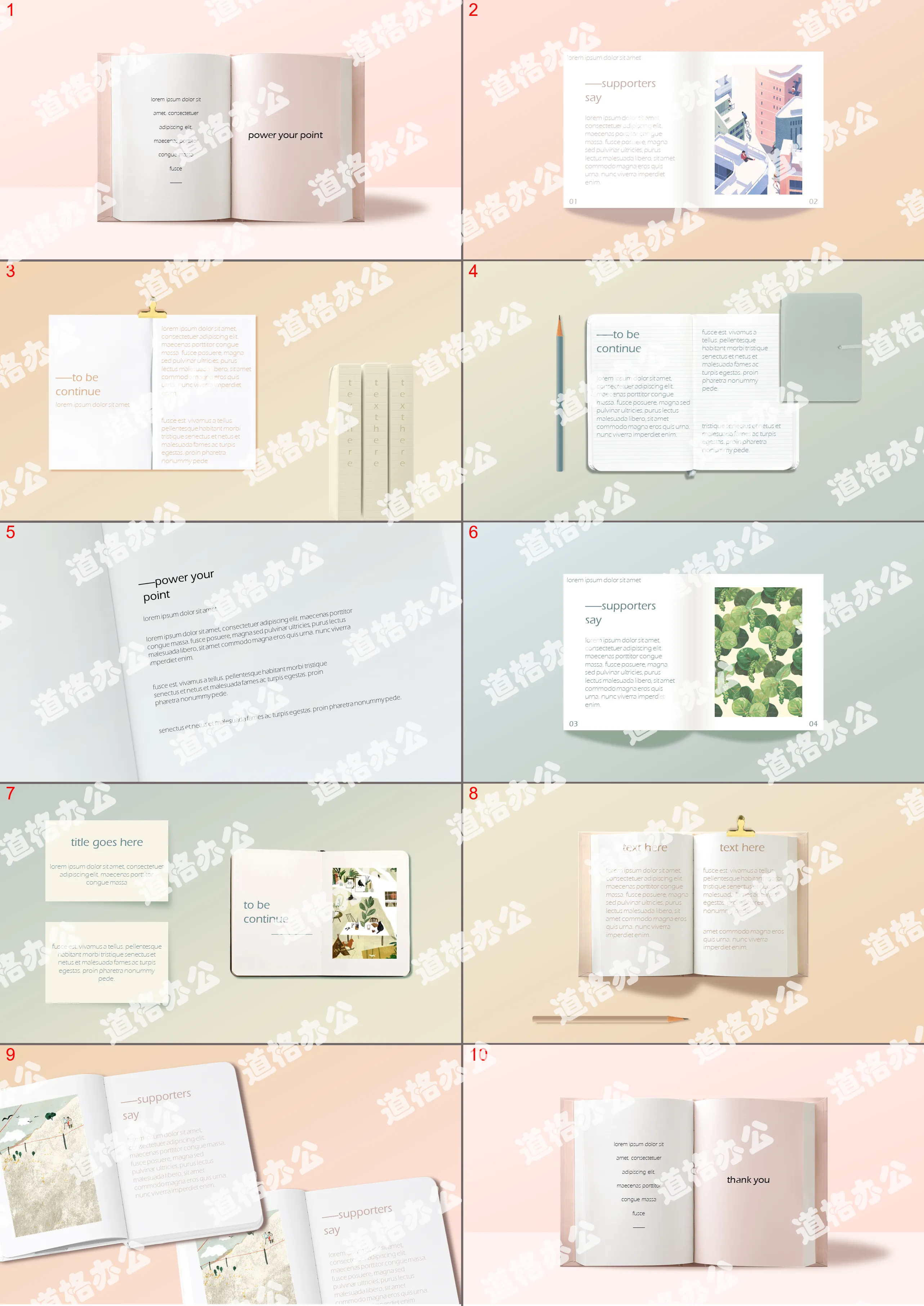 Creative book paper text PPT template