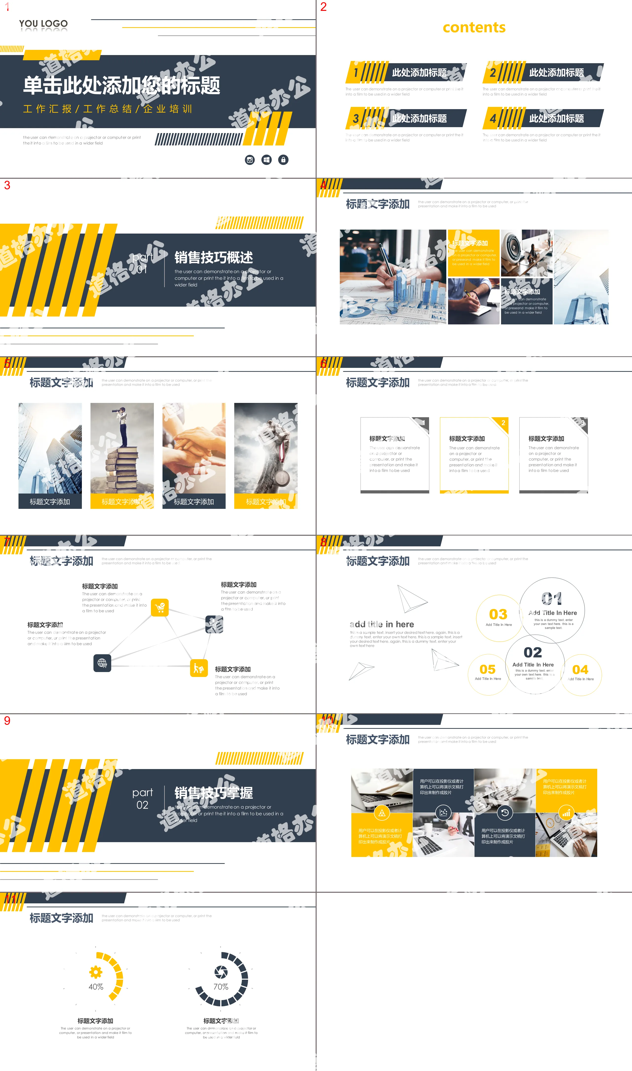 Atmospheric business style general PPT template