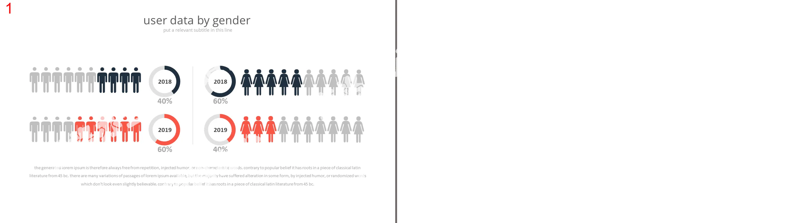 Comparison of male and female users PPT graphic material