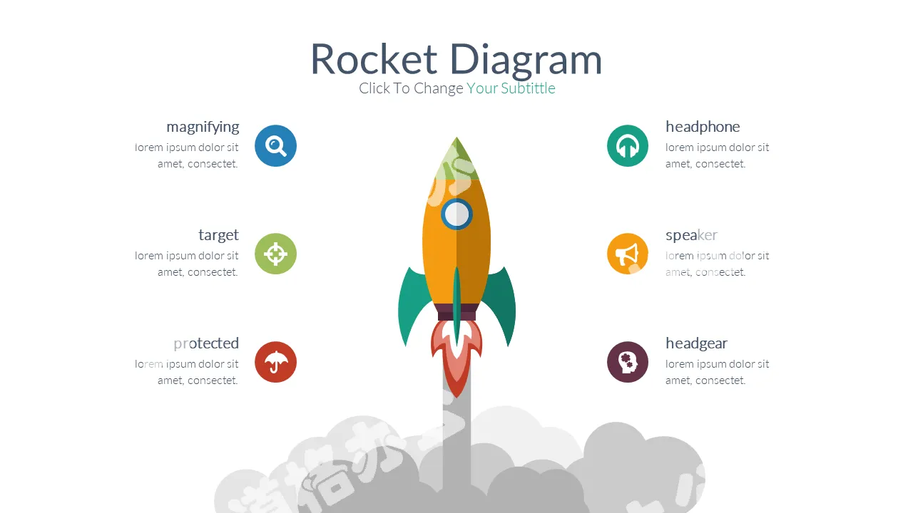 Rocket launch project list PPT graphics