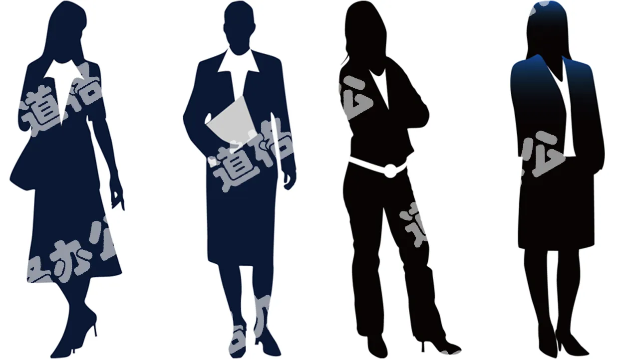 Transparent background business lady silhouette PPT picture