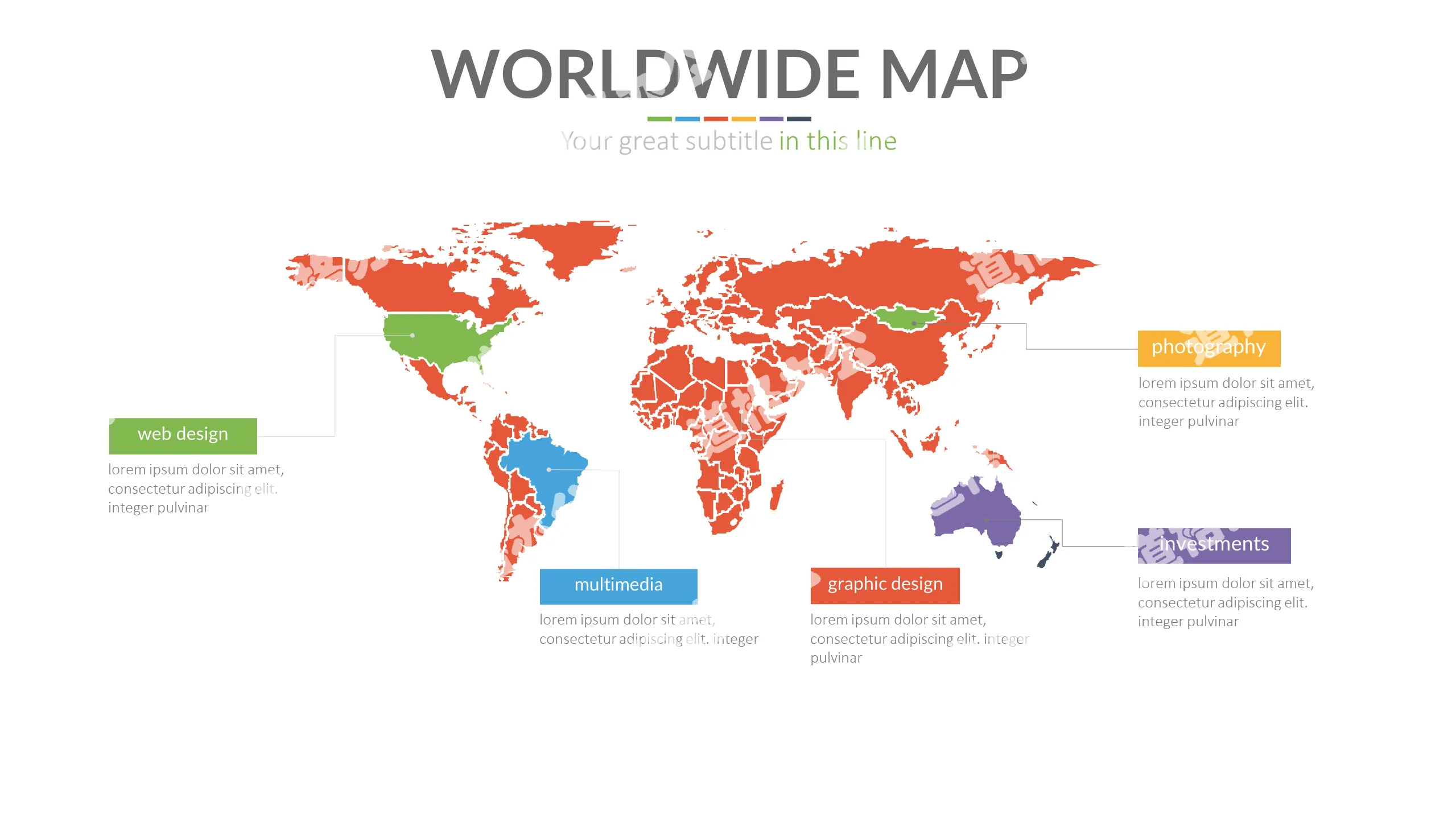 Vector editable world map PPT material