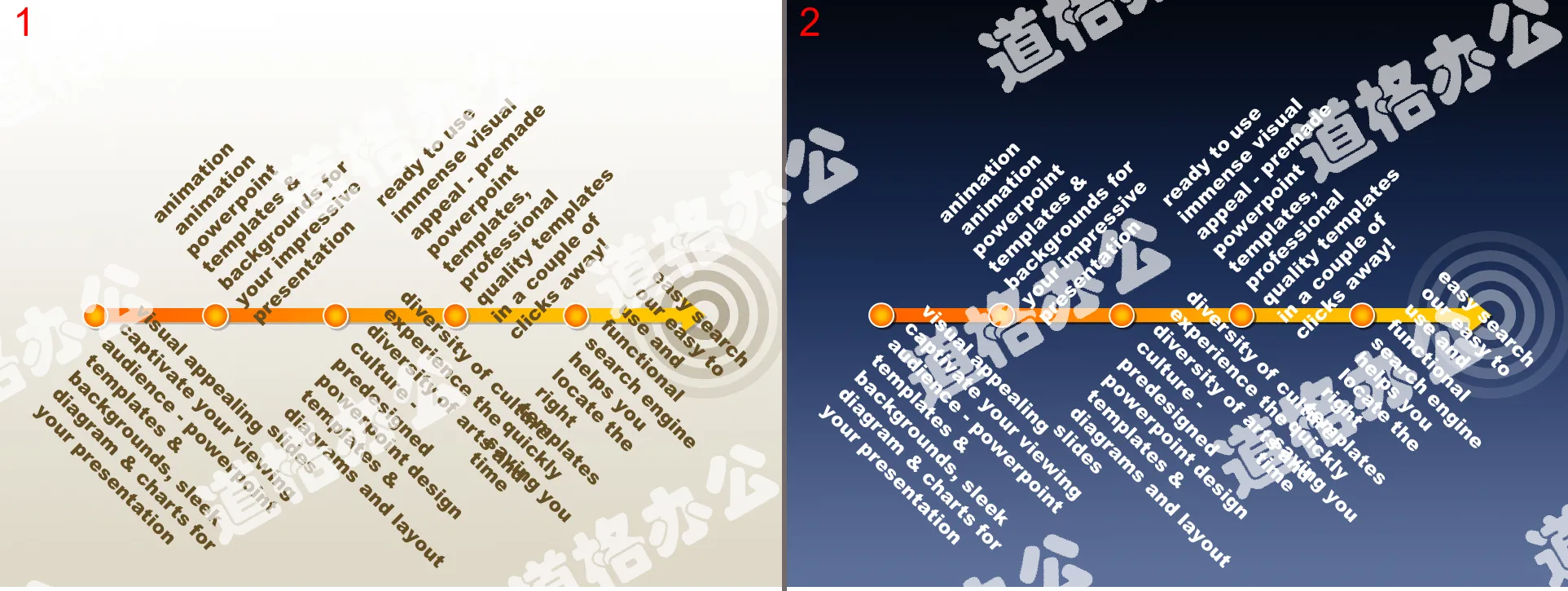 Diagramme PPT avec flèches pour atteindre l'objectif