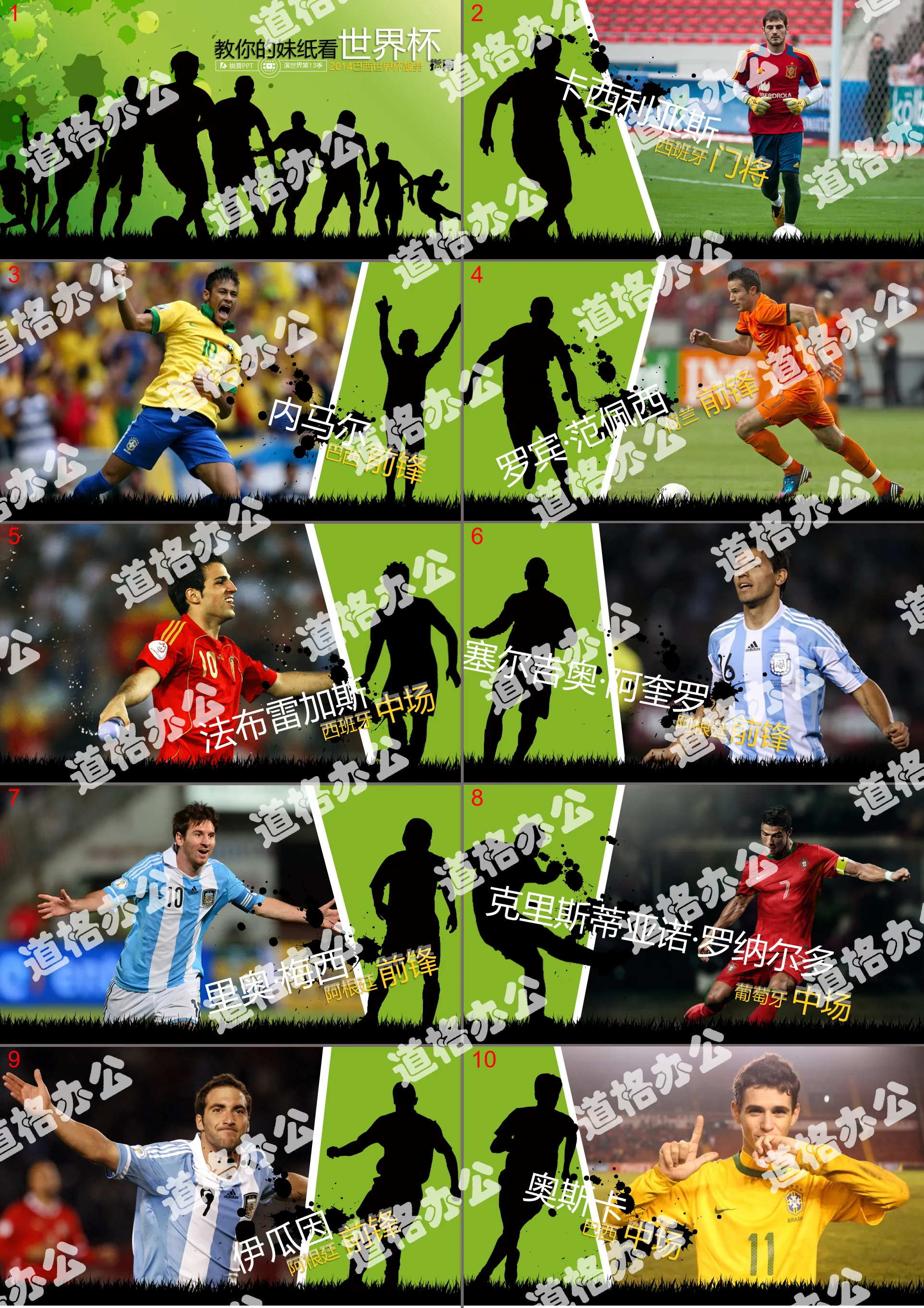 Famous football star introduction PPT template