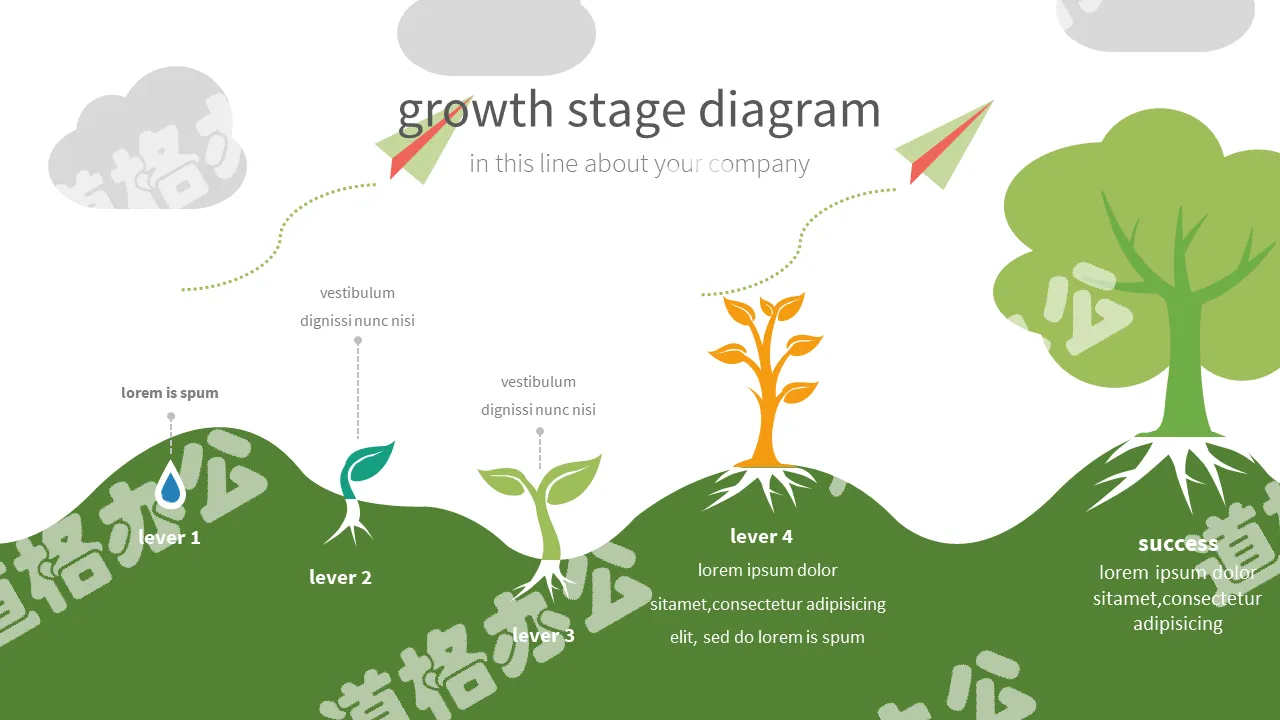 Seedlings grow and develop progressively PPT graphics