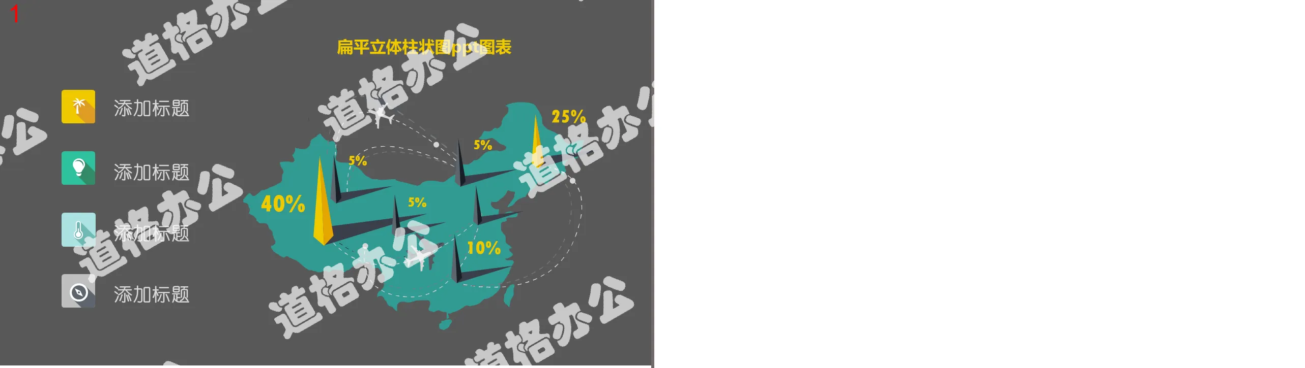 各地市场占有率说明PPT模板