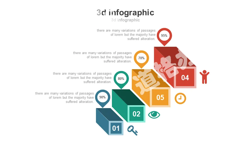 3D立体台阶PPT图形素材