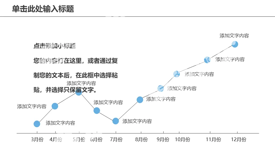 月份数据统计折线图PPT模板