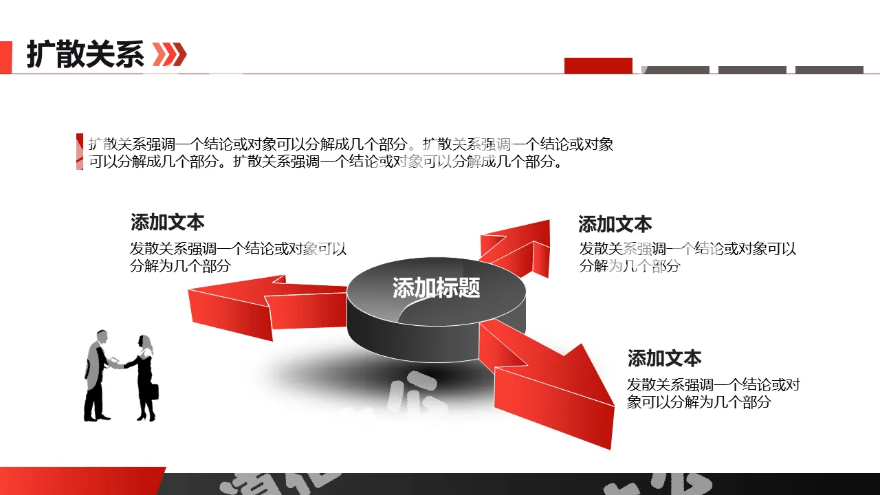 立体三项扩散关系PPT模板