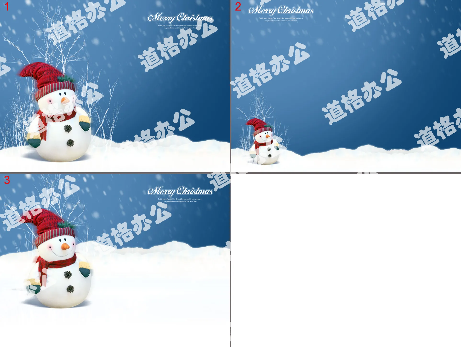 Super cute little snowman PPT background picture