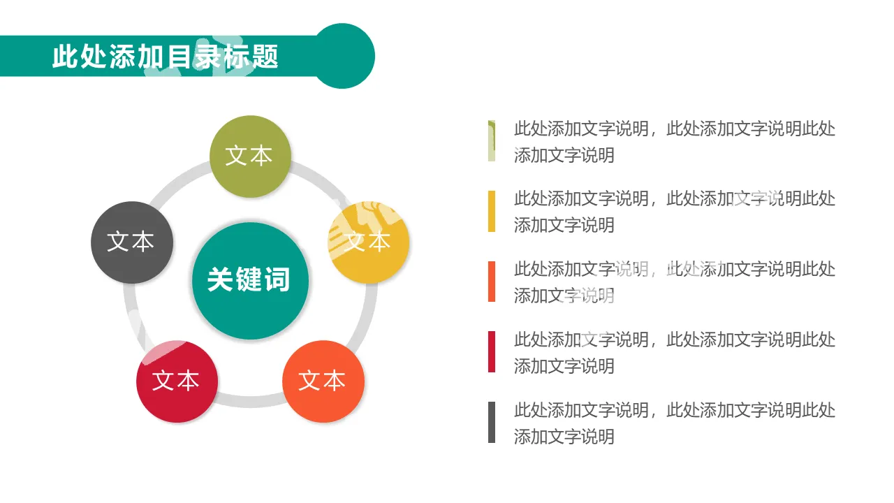 圆形环绕总分关系PPT模板