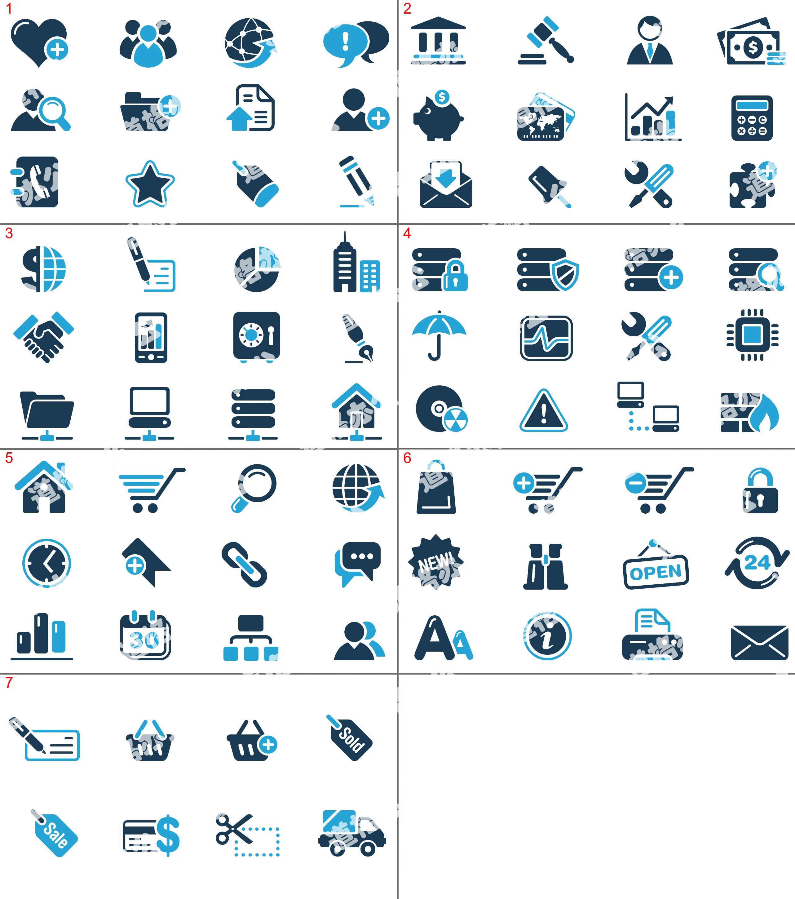 80 petites icônes PPT modifiables à plat