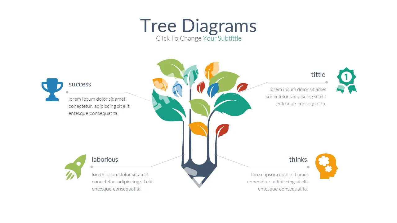 Pencil tree PPT graphic material