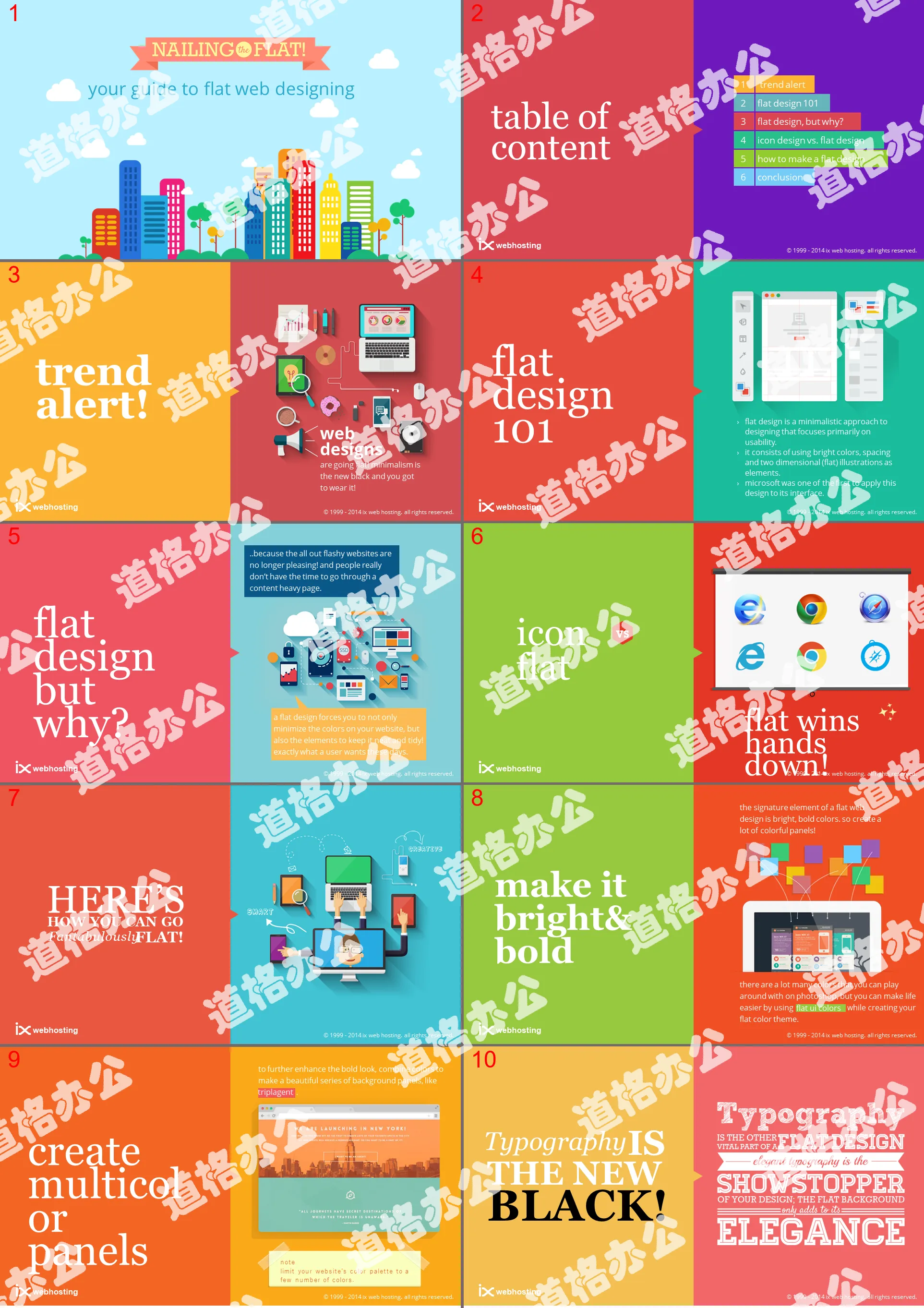 Foreign colorful flat vector business PPT works